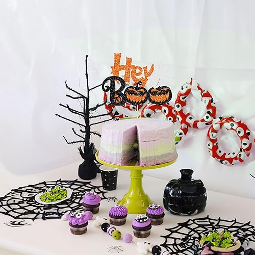Miniatura 18 de 24 piezas de decoración para cupcakes Baby Boo con purpurina negra espeluznante y espeluznante para cupcakes de fantasmas para Halloween, baby