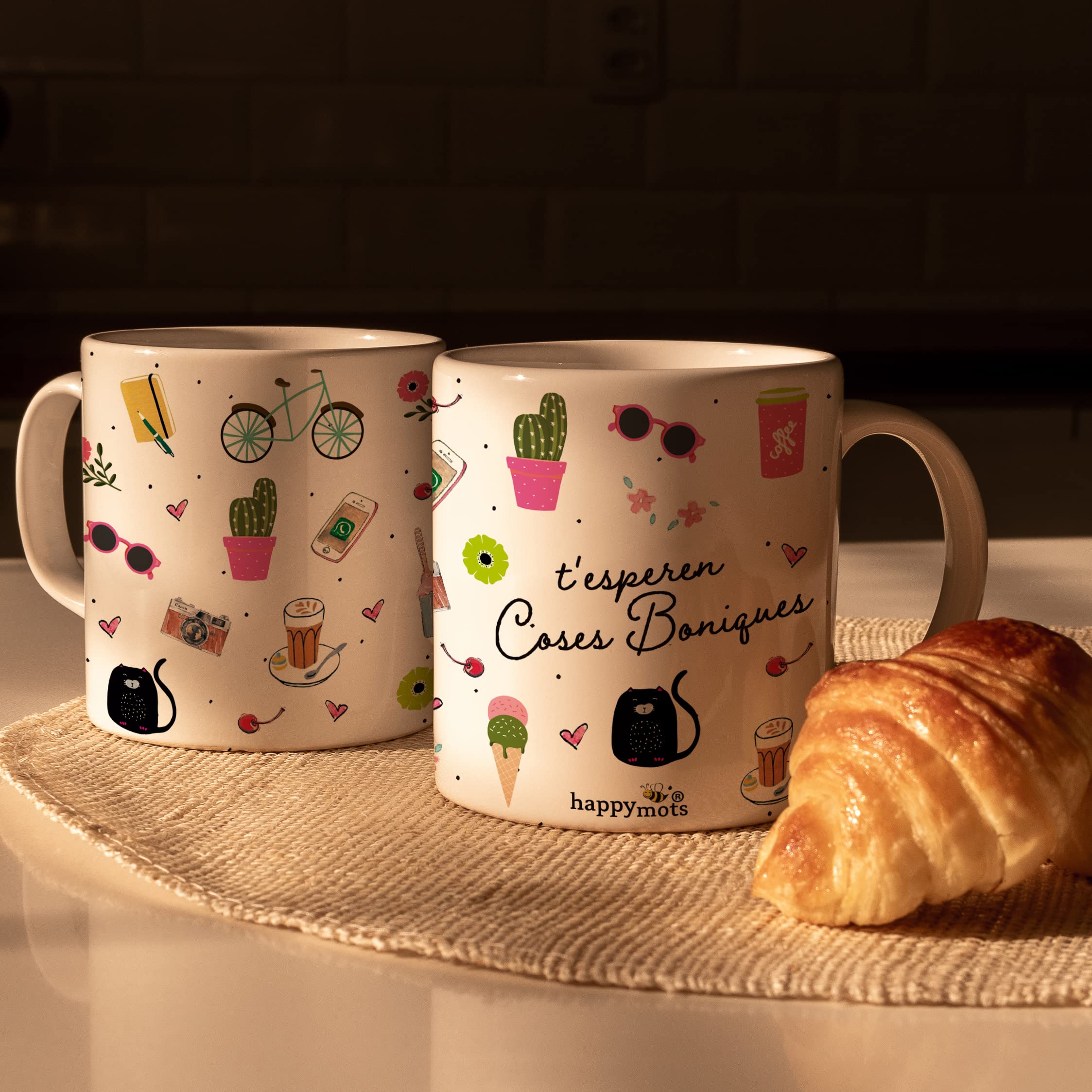 HappyMots Tasse Pour La Journée De La Femme En Catalan Tasses Originales à Offrir En Céramique | Tasses Petit-déjeuner | Passe Au Micro-ondes Et Au