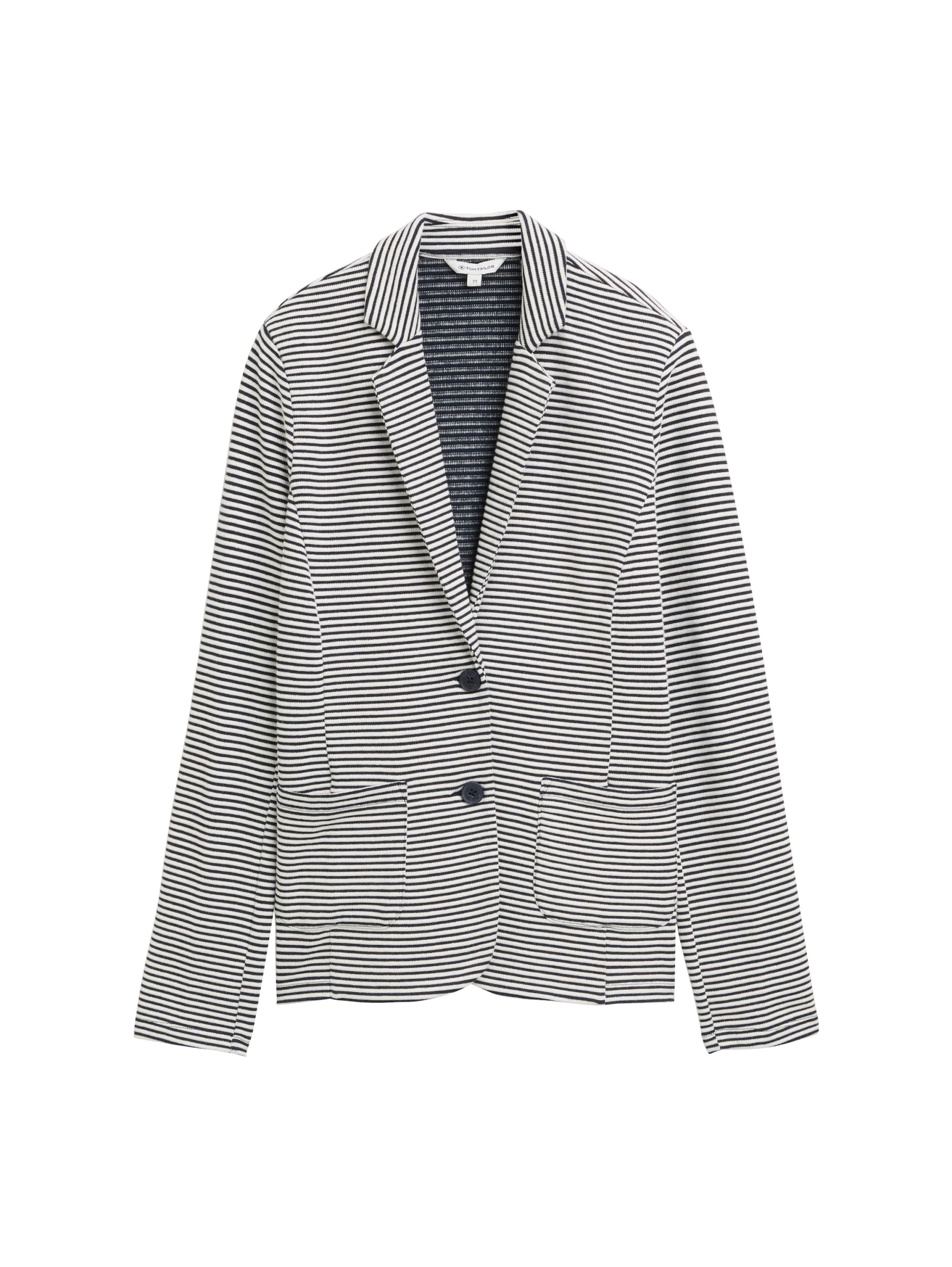 TOM TAILOR Women's Blazer, 37370 - Offwhite Navy Regular Stripe, 18