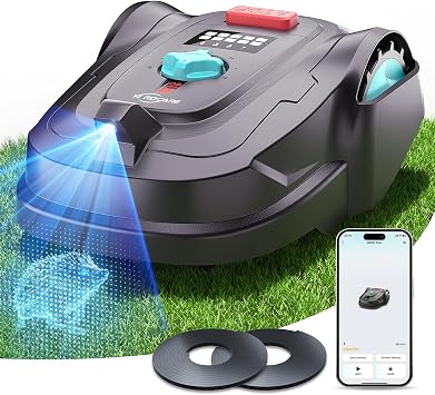 YARDCARE 2026 New M800Plus Robot Lawn Mower, GPS & 3D Vision, with 32.8 ft Magnetic Stripe, Obstacle Avoidance, Auto-Charging, APP Control, Bow-Shaped Mowing for Lawns up to 8611 sq.ft Dark Black