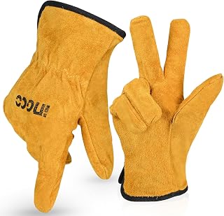INGCO HGVCO2 Leather Gloves Full Finger with Free Size Protective Breathable Material Anti-Skid Abrasion Resistant for Win... Price In India
