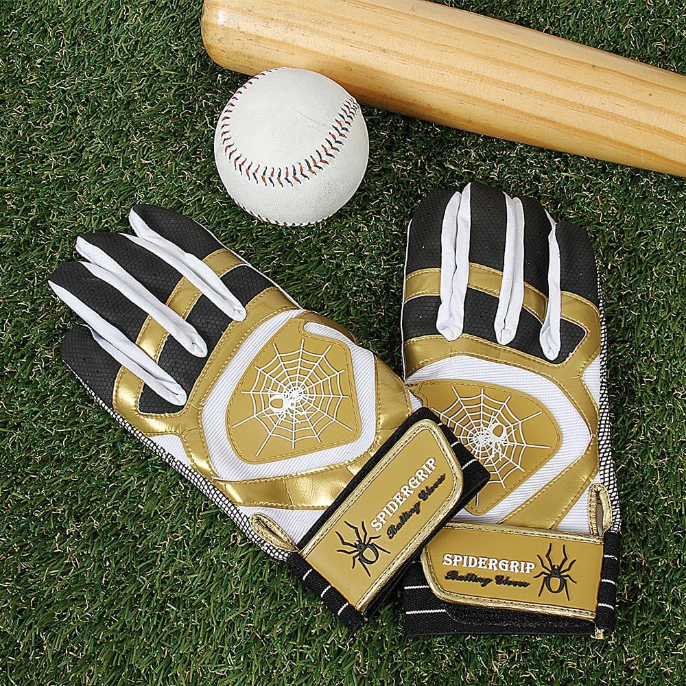 J&S Sporting Spider Grip Non-Slip Baseball Batting Gloves – Durable Anti-Slip Grip for Men & Youth Players