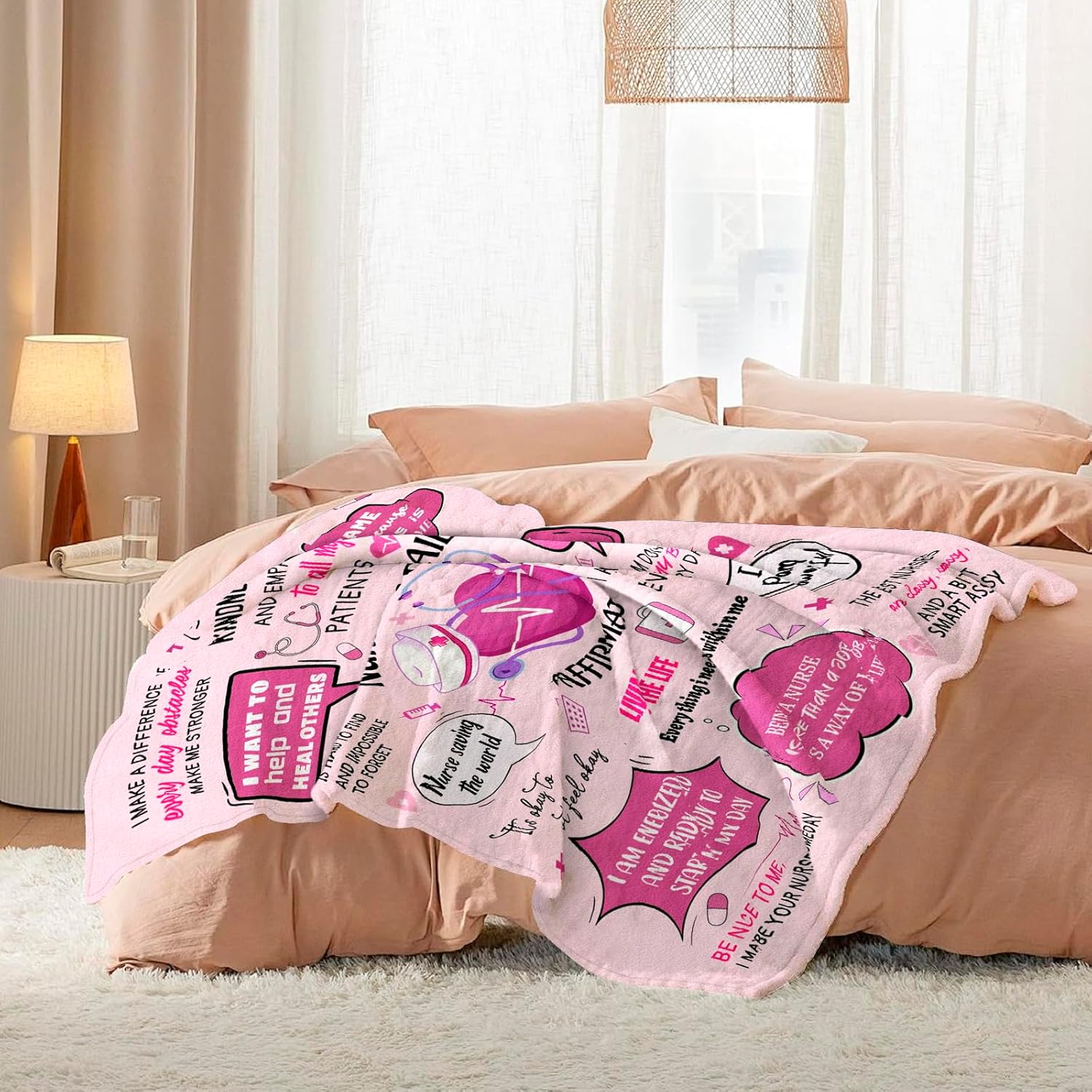 Christmas Nurse Gifts for Women, Gift for Nurses Women Throw Blanket 60"x50", RN LPN Gifts for Nurses Practitioner, Nurse Week/Day Appreciation Gift for Nurs Female, Nursing Student Bday Present - Image 6
