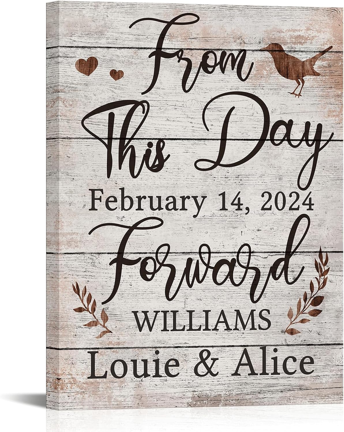iLOOKLiKE Personalized Couples Gift Ideas Family Last Name Sign Canvas Wall Art for Home Decor Custom Special Date Love Quote Poster Prints Framed Romantic Gifts for Him Her Wedding Anniversary