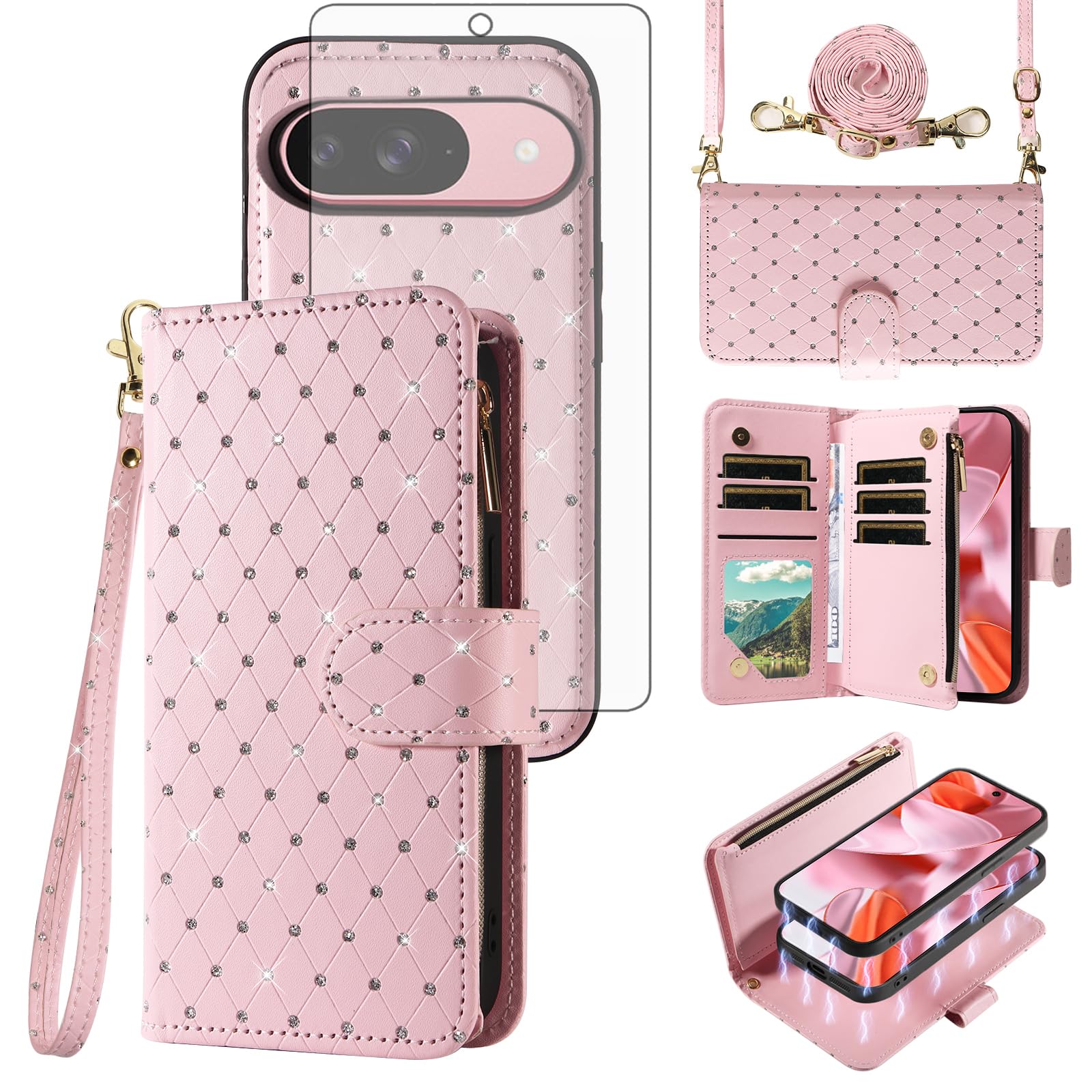 Coque Pixel 9 Asuwish rose antichoc pour smartphone Google - 8