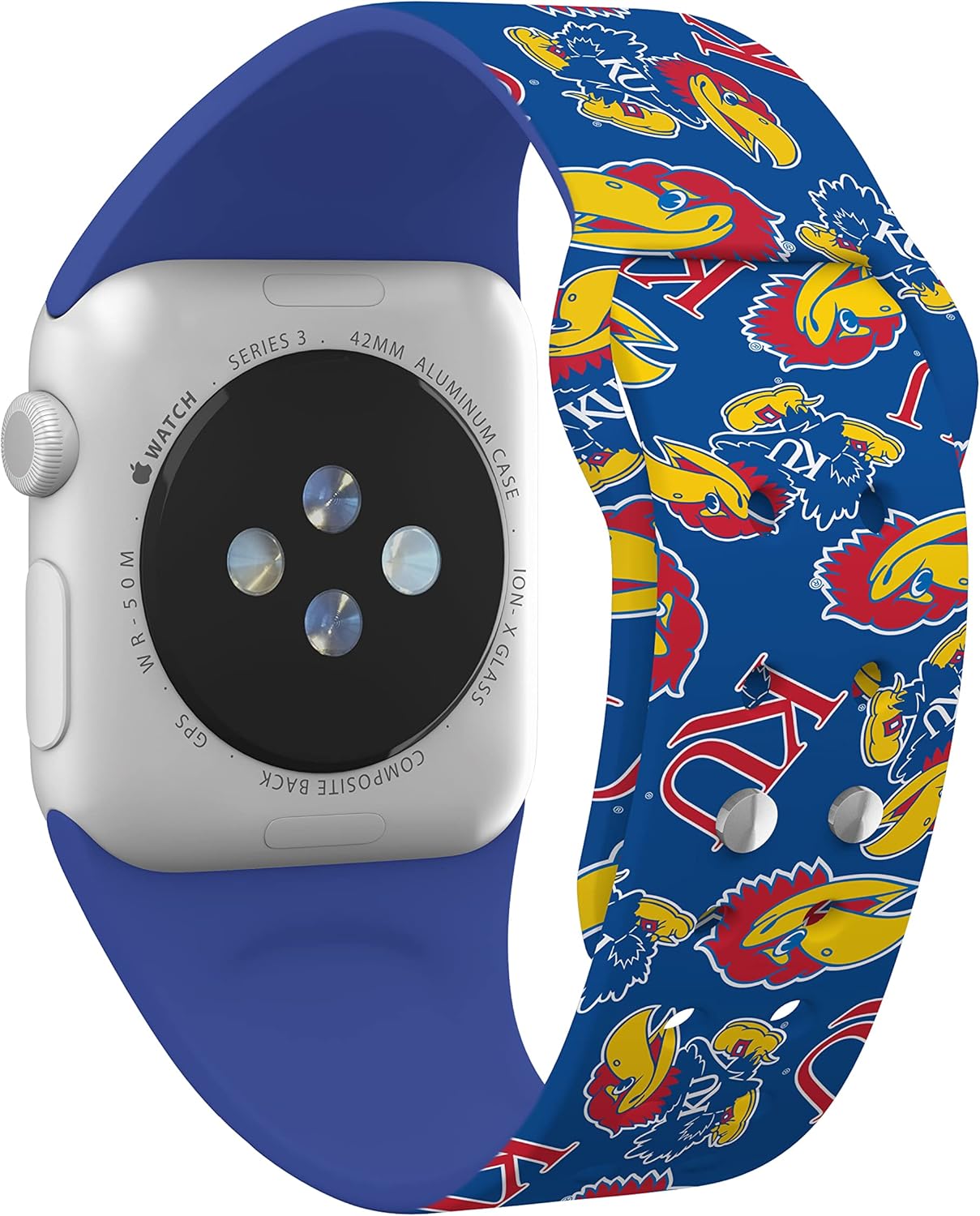 Affinity Bands Kansas Jayhawks HD Combo Package Compatible with Apple Watch and AirPods Gen 1 & 2 (42/44/45/49mm (46mm Series 11) Short Random)
