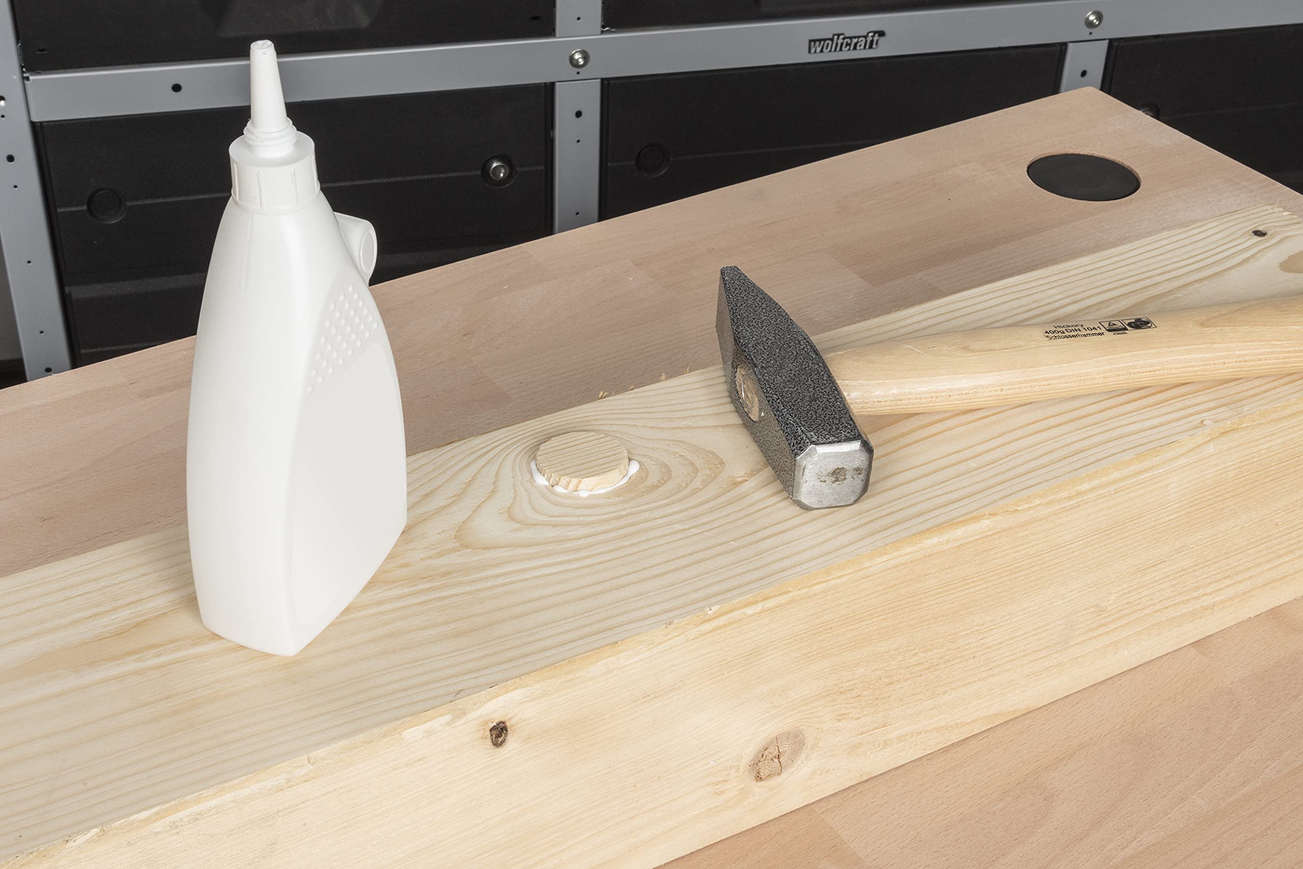 wolfcraft 10 piastrine in legno, Ø 30 mm I 2943000 I Per il ritocco e la riparazione di difetti nel legno