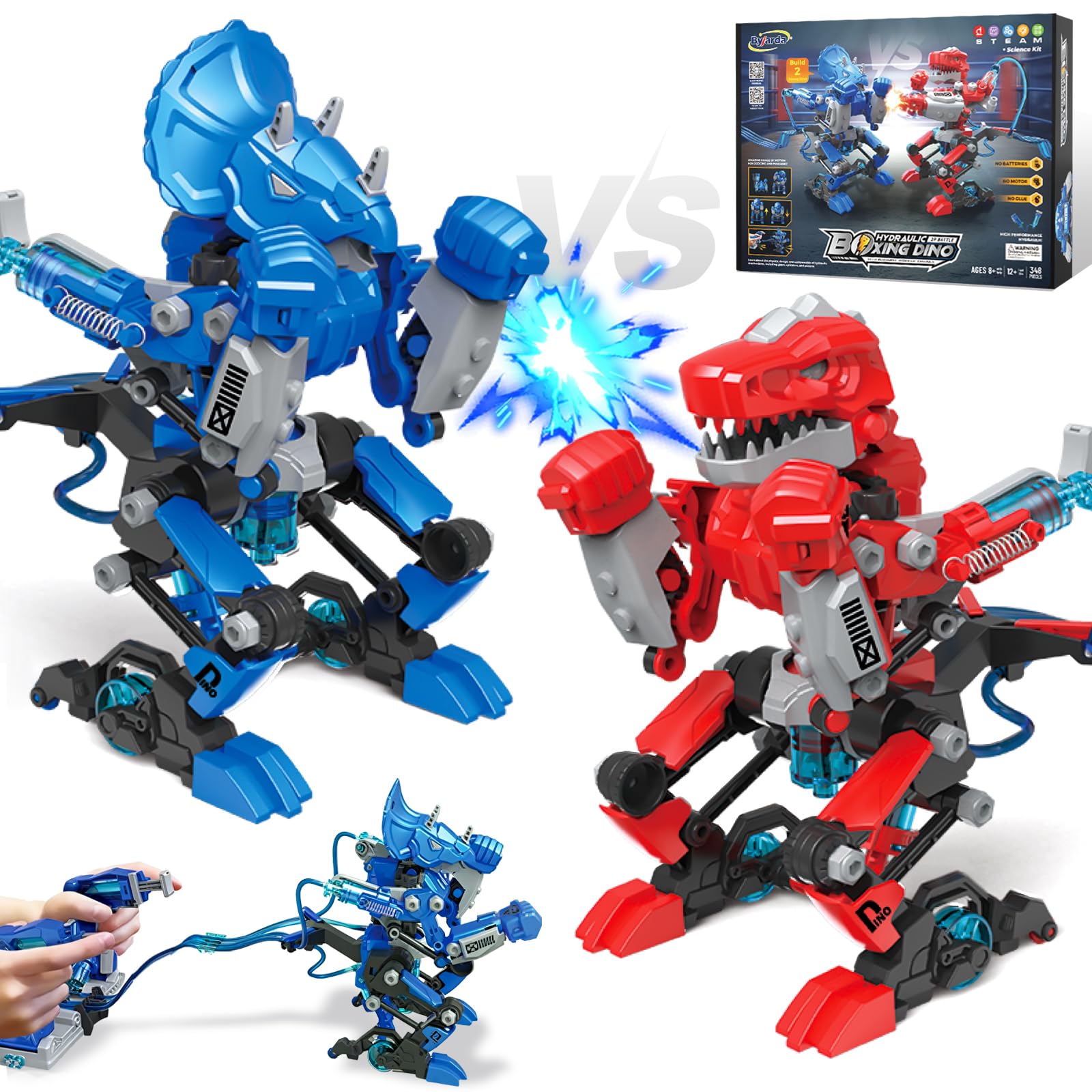 Ulikey Hydraulische Box-Bots, Das Roboter-Duell, Bauen Sie Zwei Hydraulisch Betriebene Boxroboter, mit Joystick und Hydraulik, Roboter Bausatz Kinder Spielzeug Geschenke ab 8-14 Jahre Jungen