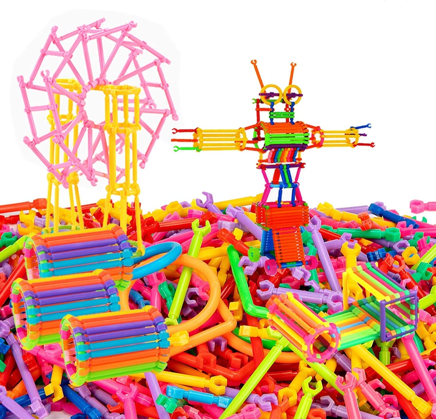 AEXONIZ TOYS Stick Building Blocks Toy for Kids - 200Pcs Educational Interlocking Assembly Colorful Smart Stick Building Blocks Toys for Children, Learning Toys for Kids(Random Color) (B0B25M8J4K) Amazon Price History, Amazon Price Tracker