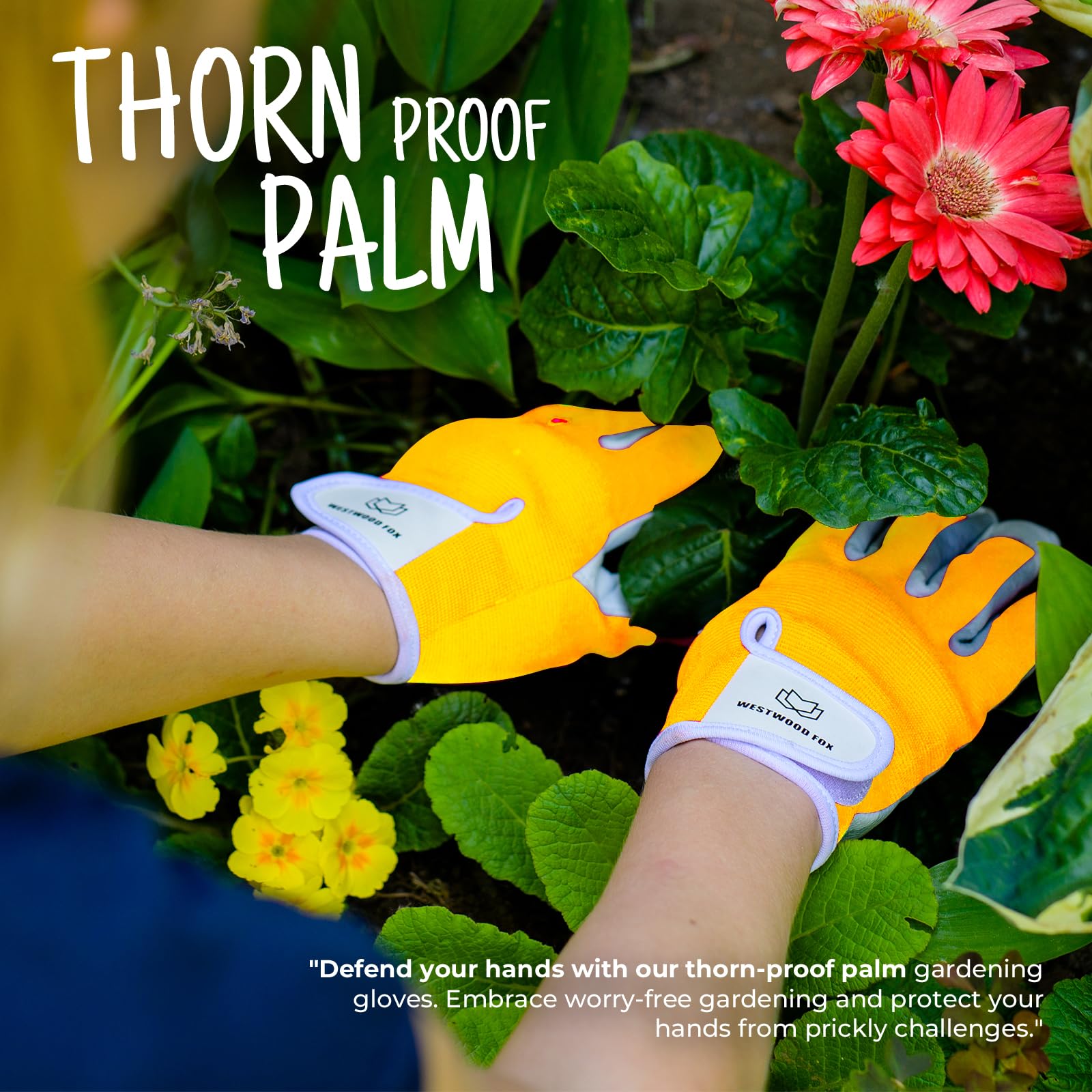 WESTWOOD FOX Ladies/Mens Leather Gardening Gloves Thorn Proof Rigger Garden work gloves, Safety Working Gloves - Image 3