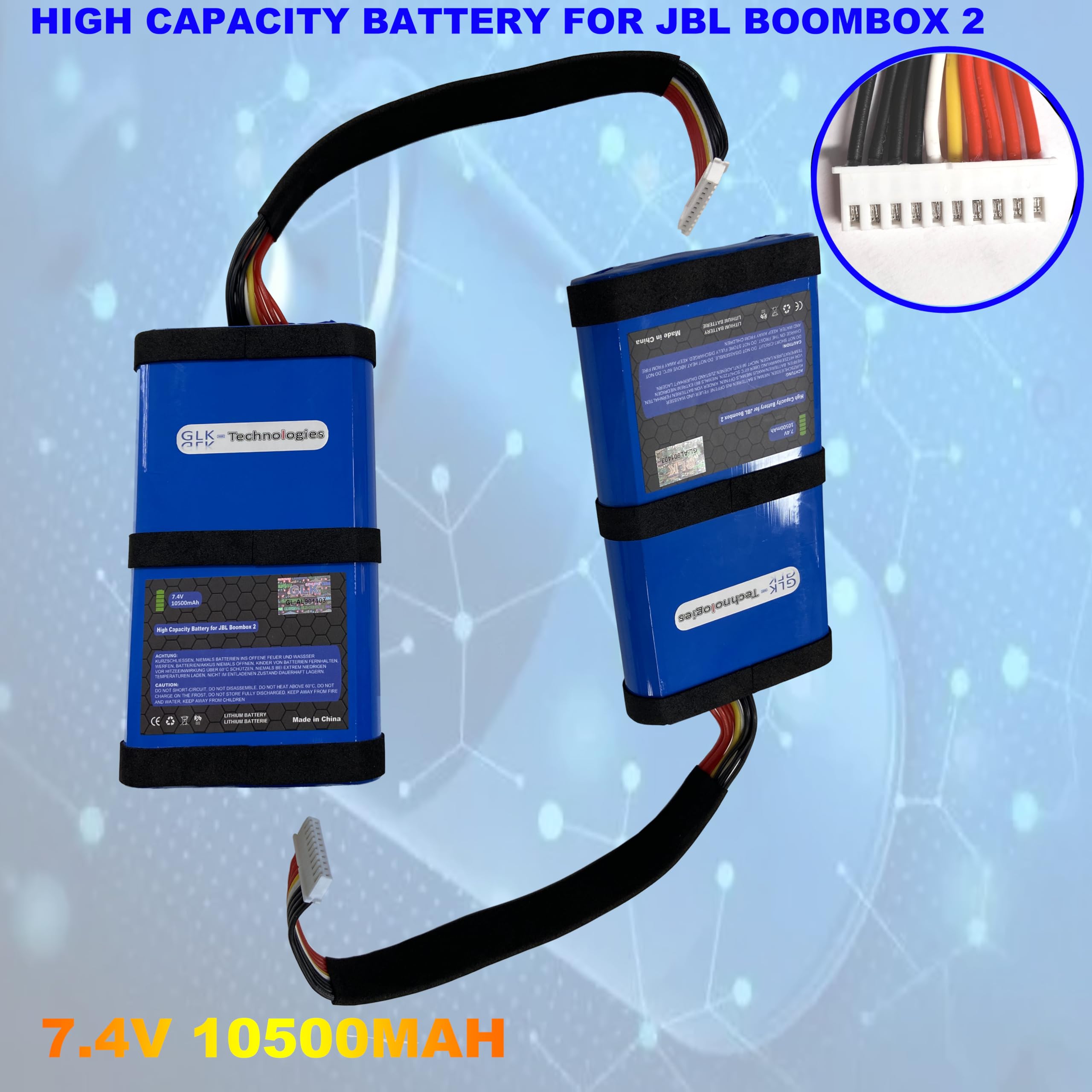 GLK-Technologies® JBL Boombox 2 High Power Ersatzakku Battery SUN-INTE-213, SUN-INTE-268 | 10500mAh Akku | inkl. Werkzeug Set Kit NUE