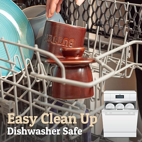 Miniatura 6 de PriorityChef - Mantequilla francesa para mostrador con línea de agua, mantequilla untable bajo demanda, mantequilla de cerámica para dejar en la