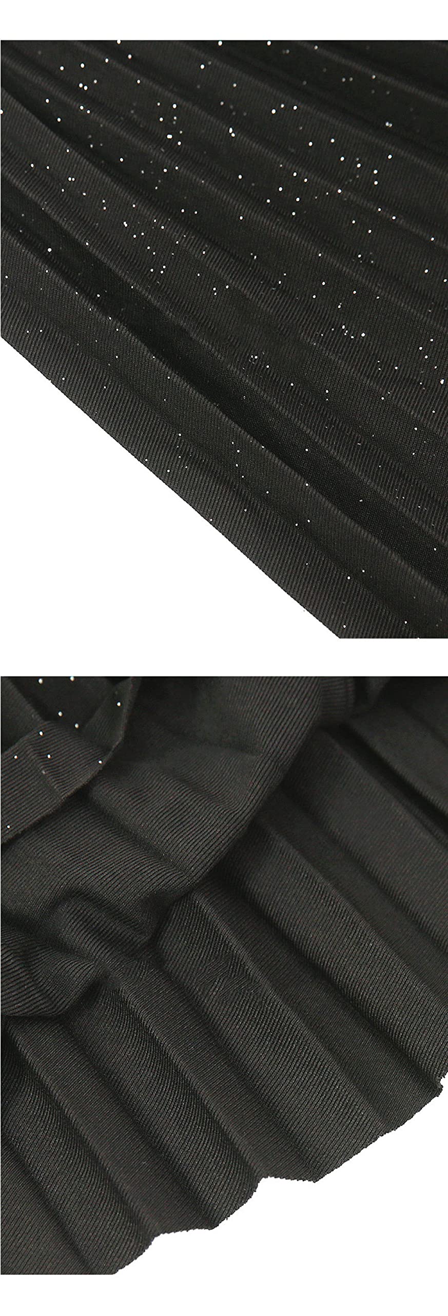 Faldas De Invierno para Mujer, Faldas De Invierno Negras Elegantes para Mujer Cintura Elástica Midi Faldas De Talle Alto para Mujer Faldas Plisadas De Una Línea(Black One Size)