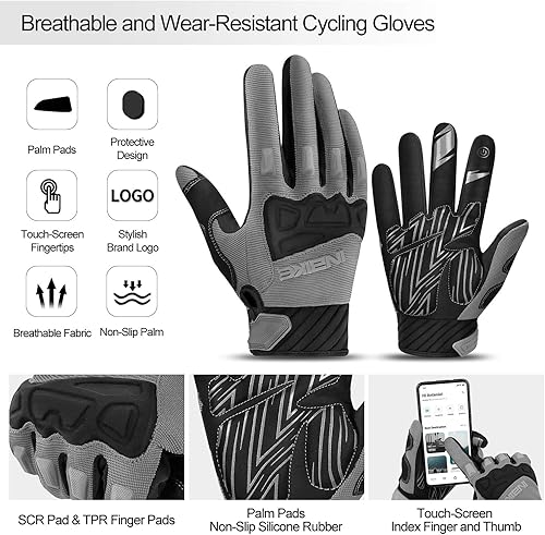 Miniatura 9 de INBIKE MTB BMX ATV - Guantes de ciclismo para carrera de motocross, bicicleta de montaña, DH
