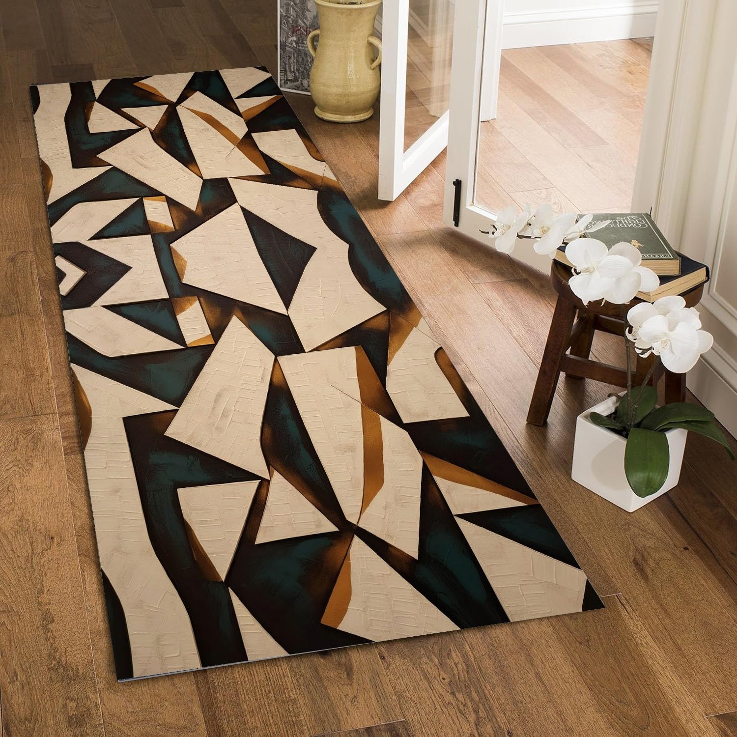 Tappeto passatoia moderno per corridoio, cucina, lavabile, antiscivolo, 70 x 130 cm, resistente, venduto al metro