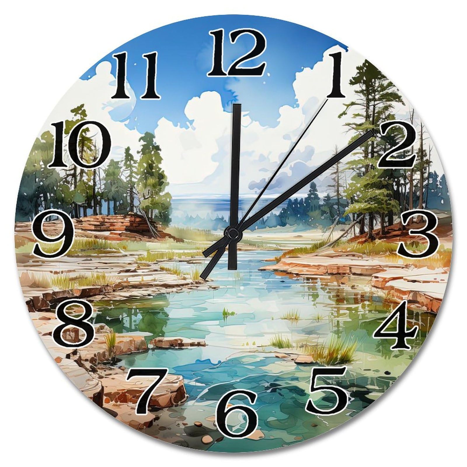 Horloge de voyage en bois style parc national pour chambre et ferme rustique
