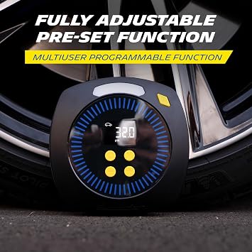 MICHELIN Digital Micro Programmable 12V Car Tyre Inflator Air Compressor - Portable Air Pump and Digital Tyre Pressure Gauge for Glovebox - Car Accessories