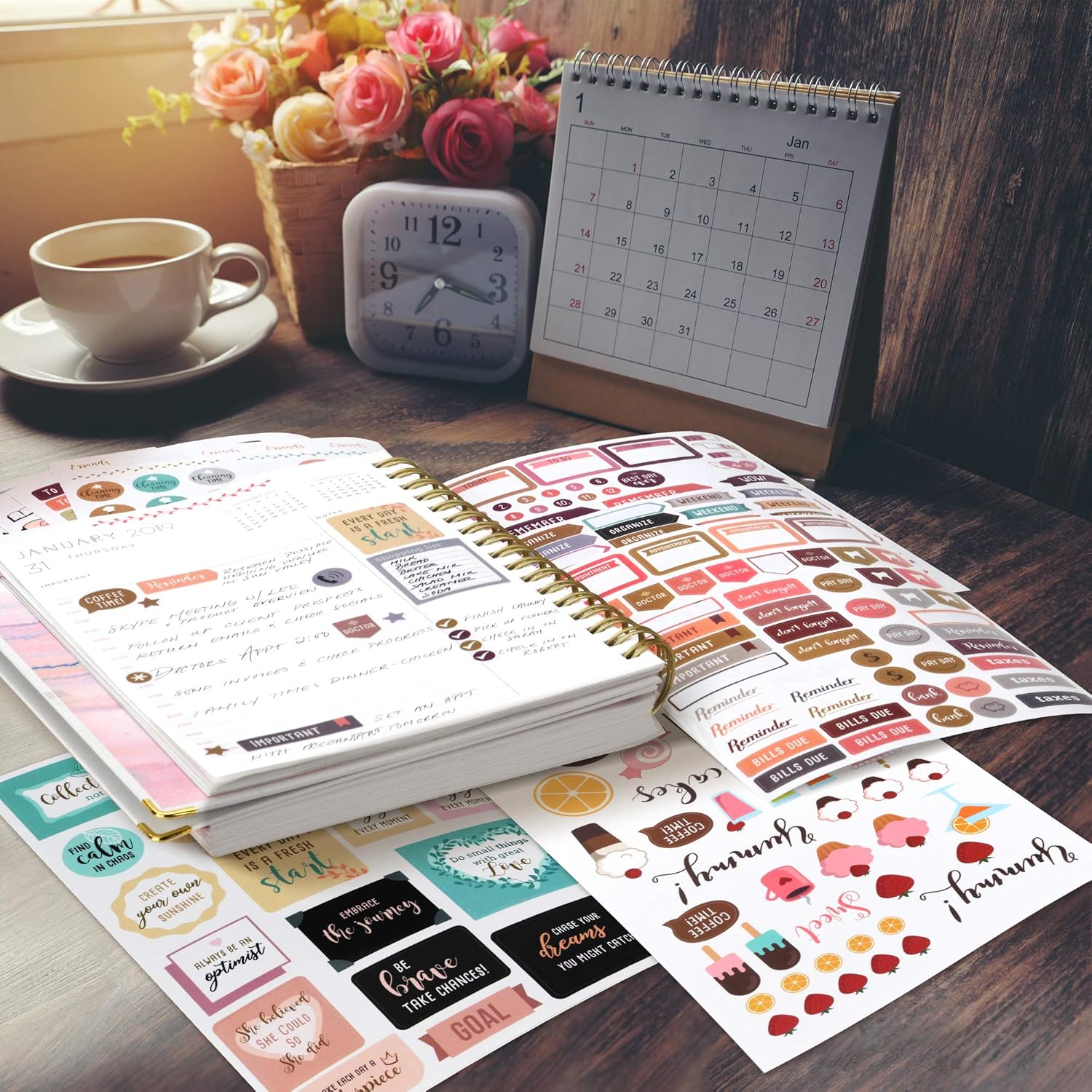 Aesthetic Planner Stickers - 974 Beautiful Accessories Enhance and Simplify Your Planner, Journal and Calendar : Office Products