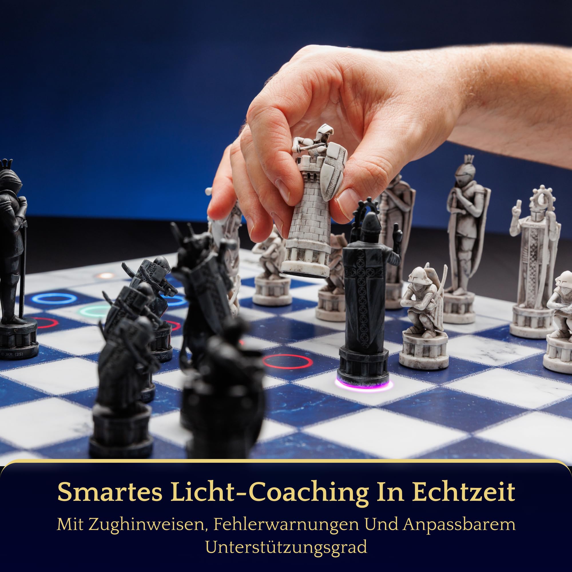Harry Potter Elektronisches Schachspiel – GoChess Mini Wizard. Leuchtendes Schachset für Kinder & Erwachsene, alle Spielstärken, mit Online-App. Perfekt für Harry-Potter-Fans