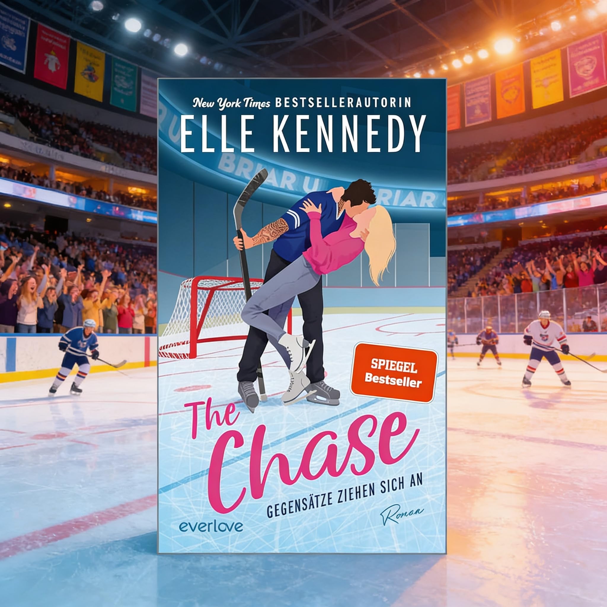Elle Kennedy - Briar U Reihe Band 1-4 Buchset: The Chase, The Risk, The Play, The Dare - New Adult Romance Deutsch College Liebesroman Set - Hockey Roman Taschenbuch mit exklusivem Lesezeichen