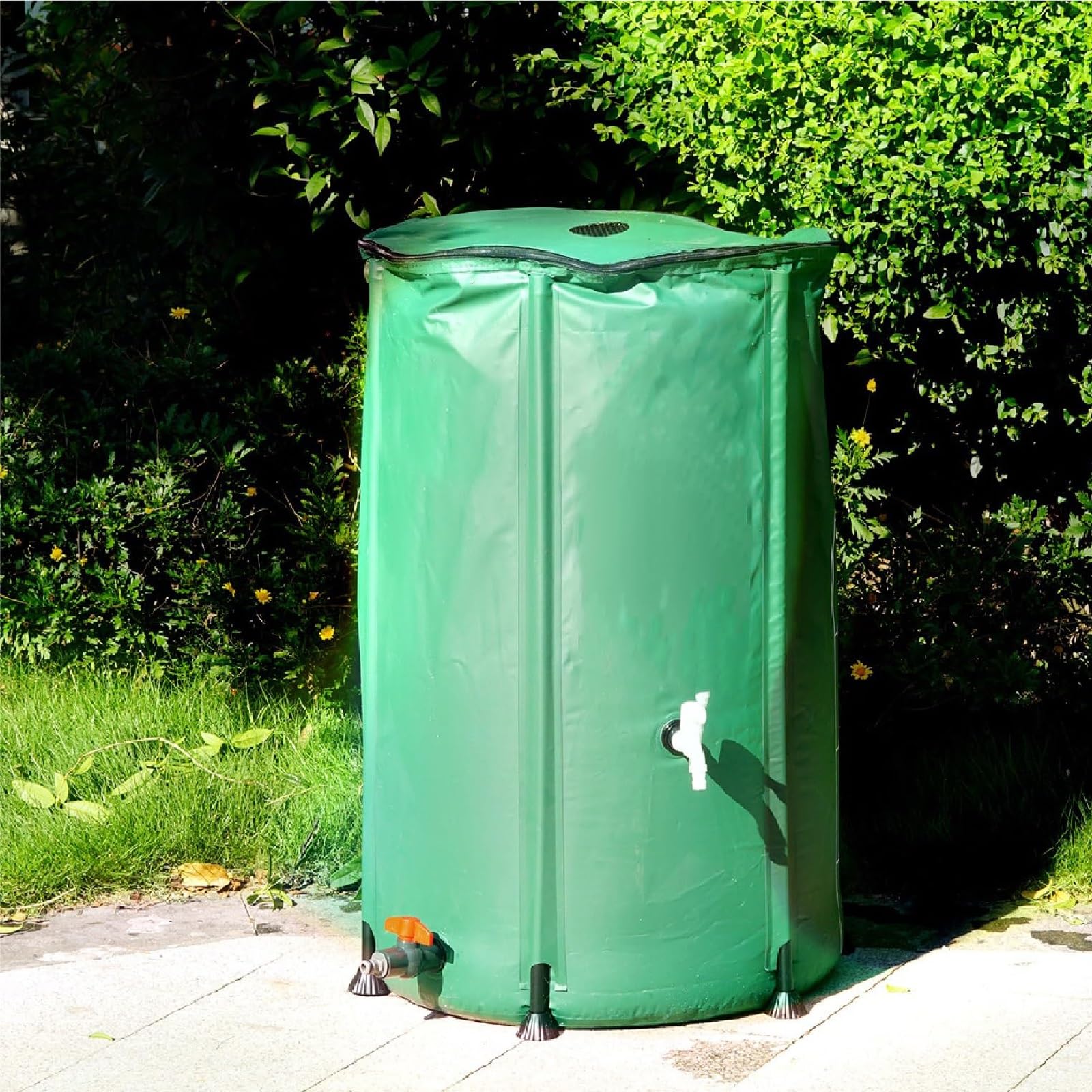 zbiornik na deszczówkę, Nadaje się do długotrwałego przechowywania wody, materiał zapobiegający starzeniu, niełatwy uszkodzenia(Green,250L)