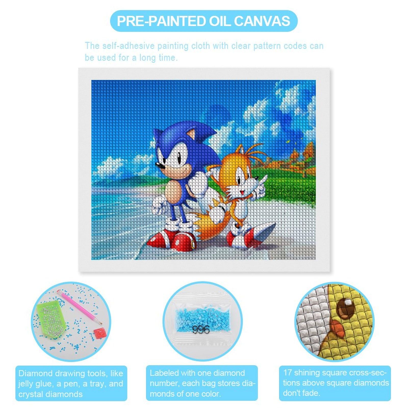 Amazon.co.jp: ソニック・ザ・ヘッジホッグ 5D ダイヤモンドの絵