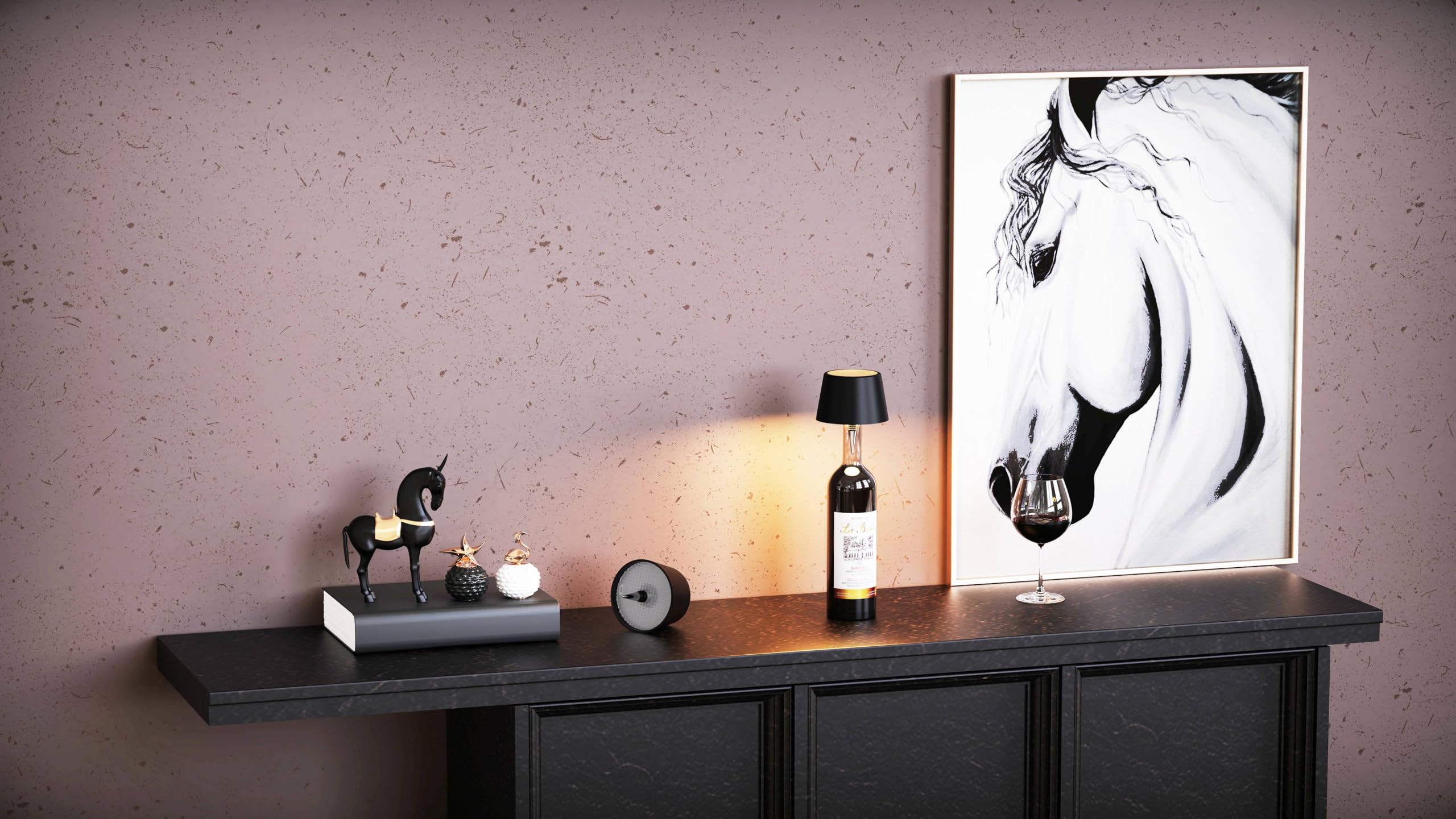 MU LIN lampada bottiglia ricaricabile,lampada da tavolo senza fili,Controllo Touch da 3 Modalita Temperatura di Colore, Dimmerabile, per Soggiorno, Ristorante