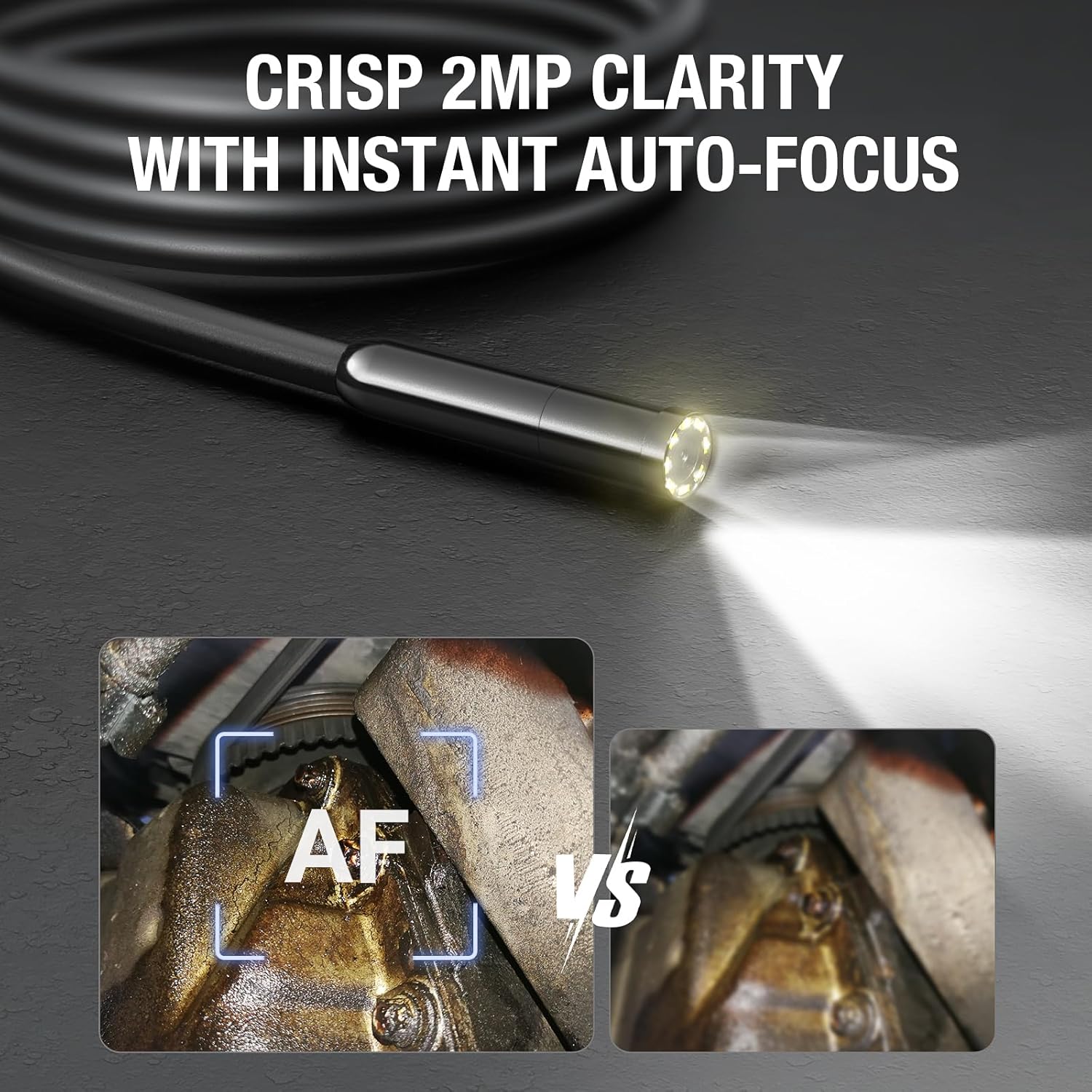 Teslong 2.0MP HD AF Auto Focus Borescope, 16.5ft Flexible Endoscope with Adjustable Lights, USB-C Inspection Camera for Plumbing, Automotive, Wall, for iPhone 15/16 & Android, Long Focus & Autofocus