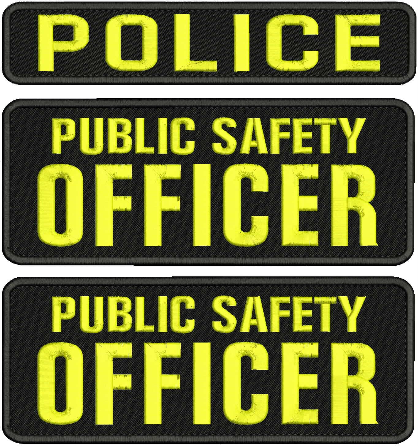 Special Patches for Velcro Patches for Uniform for Public Safety Officer Embroidery Patch 11x4 2x11 Hook ON Back Black/Yellow Model-Q-X989-1956