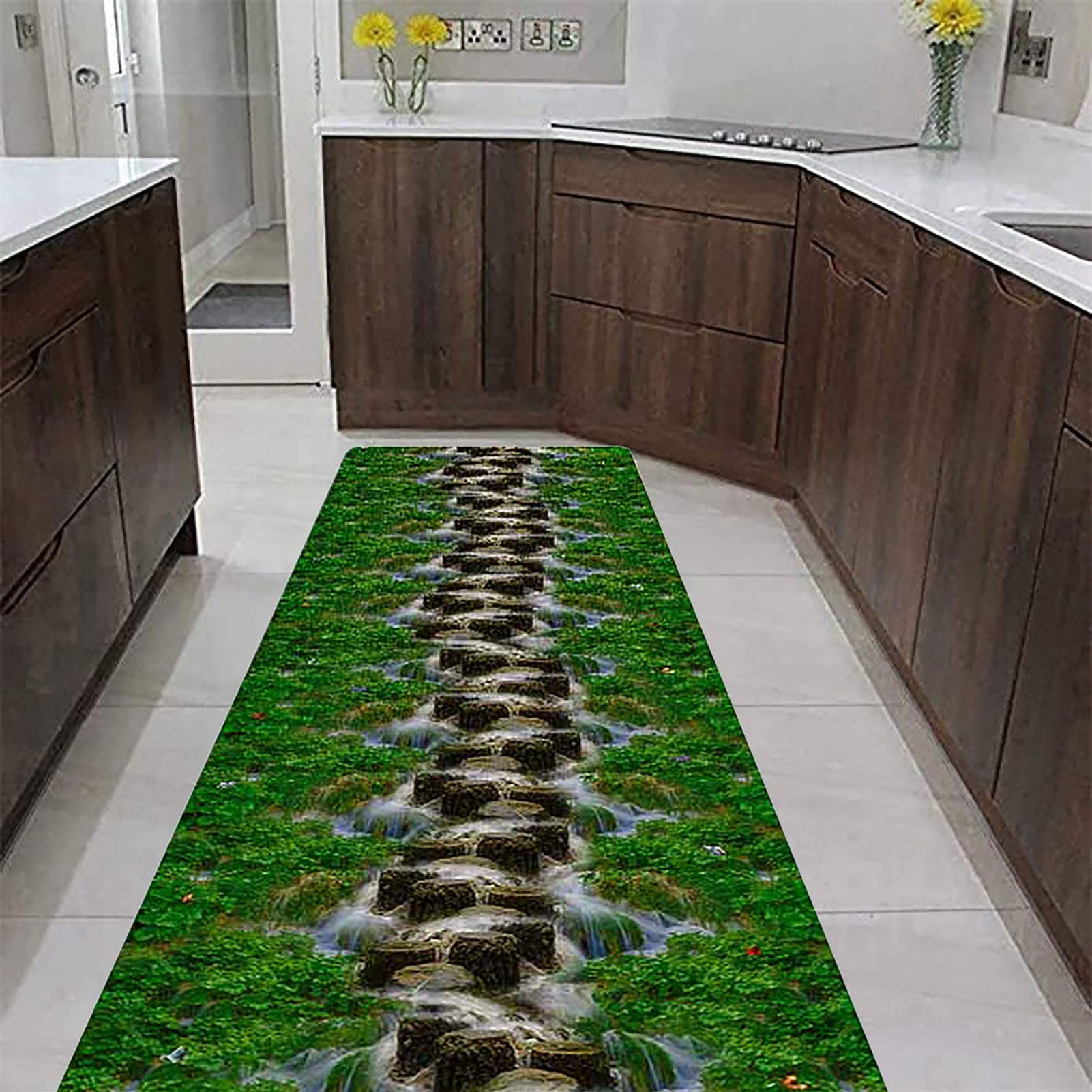 Tapis de couloir antidérapant lavable sur mesure de 0,8x6m pour l'entrée et la cuisine