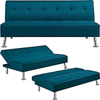 Yaheetech Divano Letto Reclinabile con Seduta Imbottita Convertibile in Letto 105°
