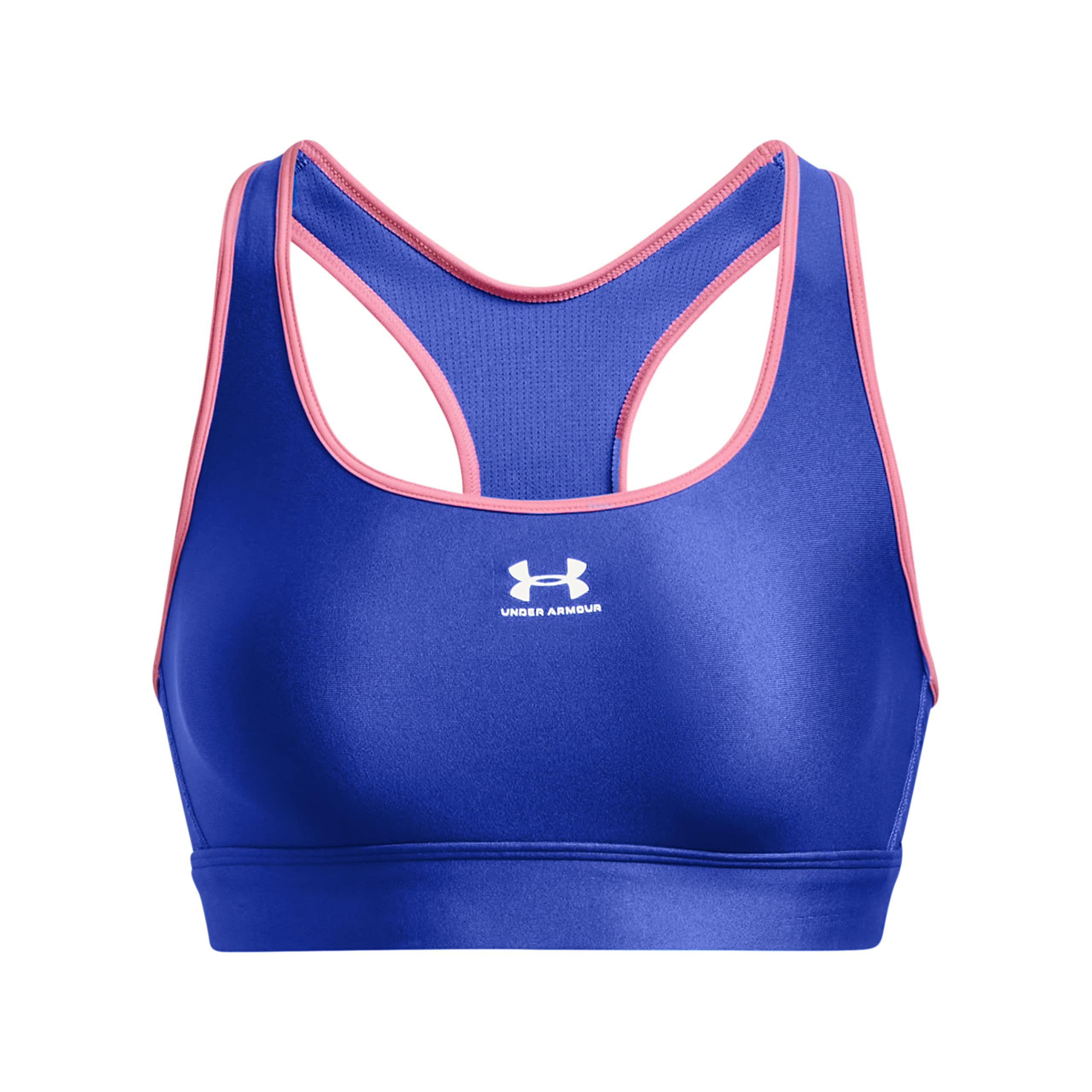 Under Armour Womens HeatGear Mid Padless Sports Bra Blue S
