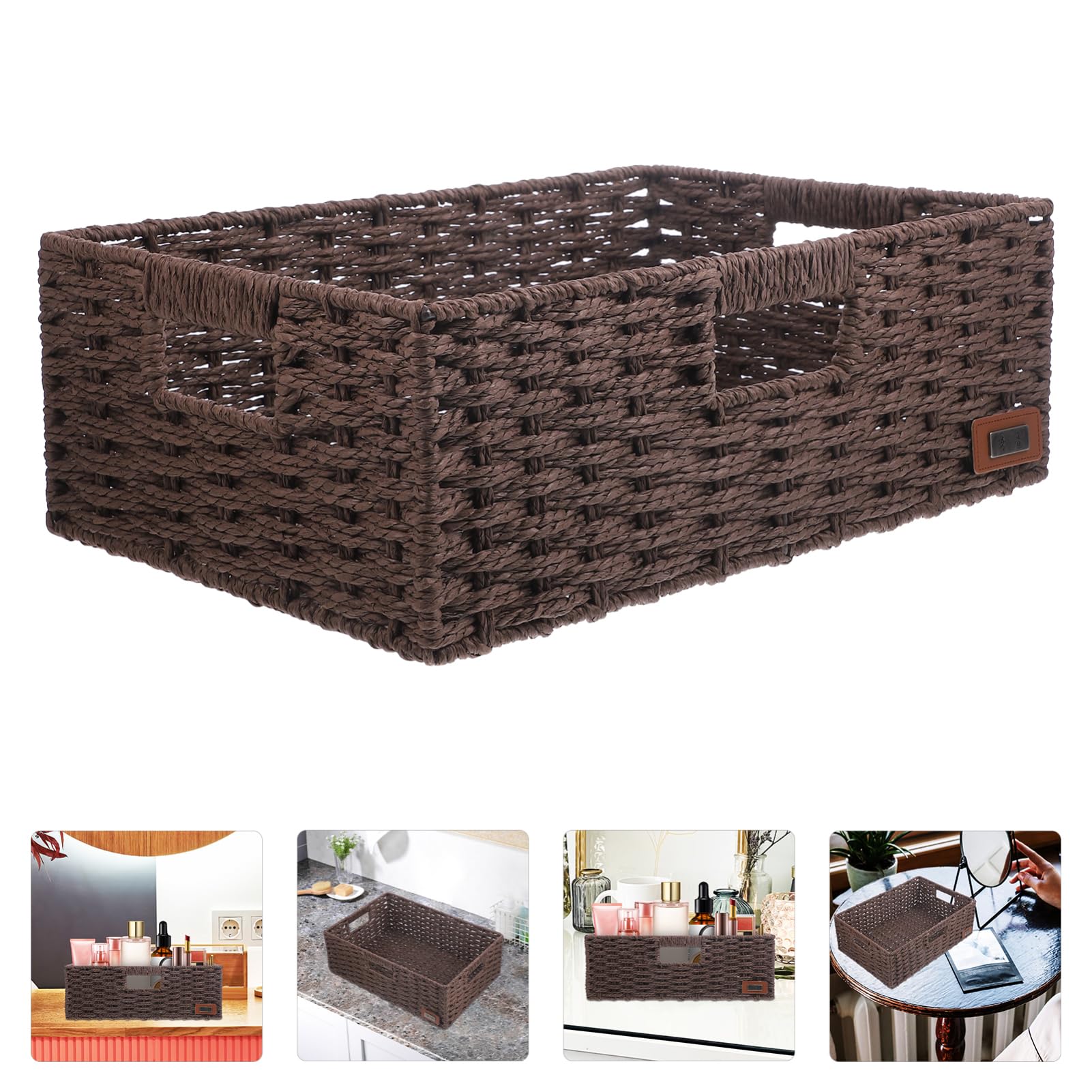 Lot De 7 Panier De Rangement Tressé, Caisse De Rangement Rectangulaire