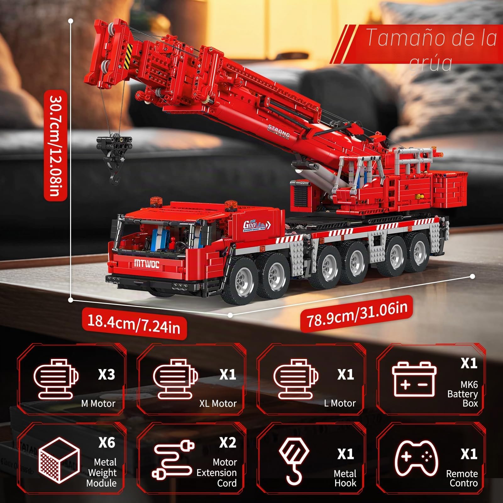 Mould King 17065 Technik GMK Heavy Duty Crane Klemmsteinen Kit 4566+ PCS MOC Remote commandded Raupengraune Blöcke Toy mit 5 Motor