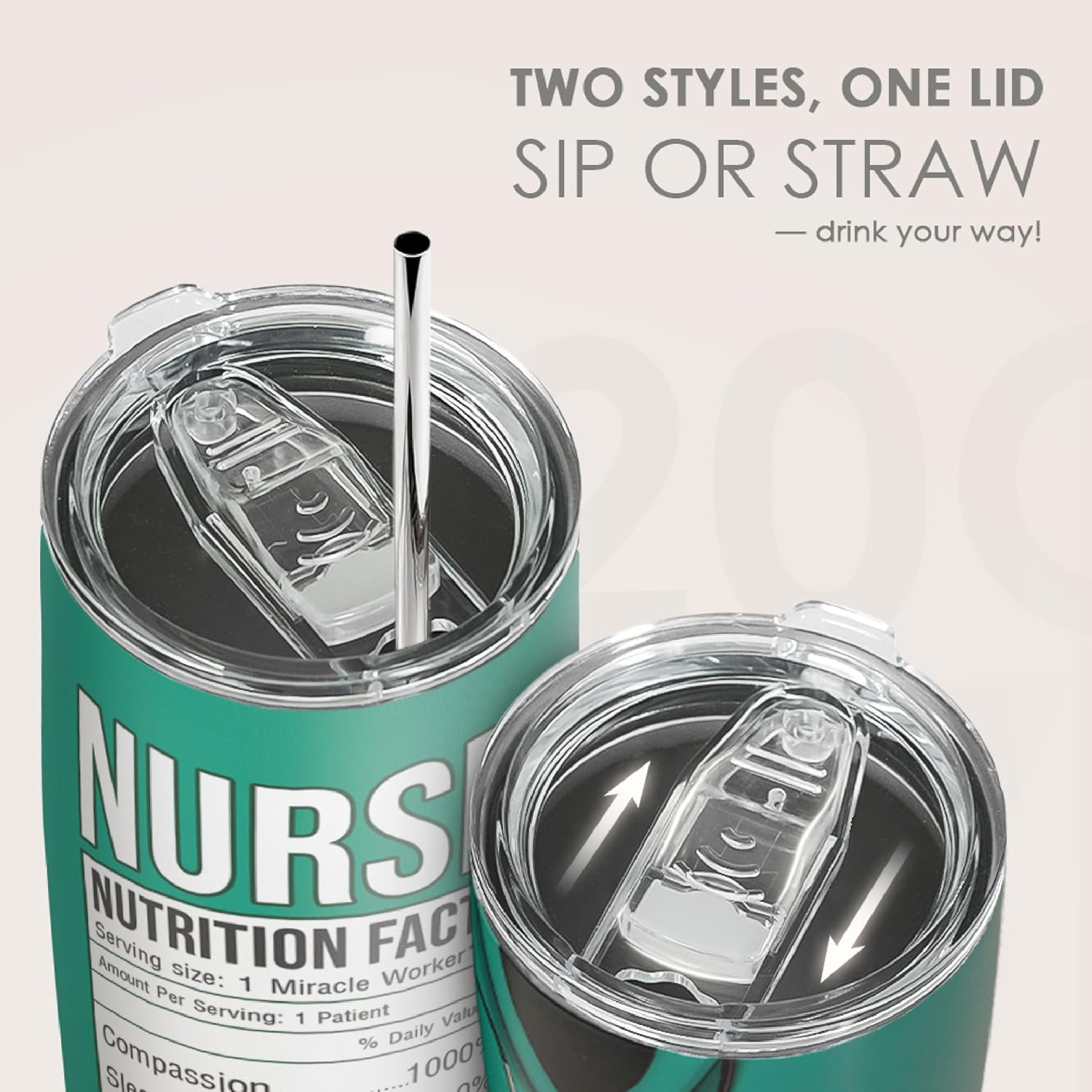 SANDJEST Nurse Tumbler Cup - Nutritional Facts Travel Coffee Mug Gift - 20oz Tumblers Nurse Gifts for Birthday, Christmas, Appreciation Week, Nursing School Graduation for Nurses, Practitioners - Image 6