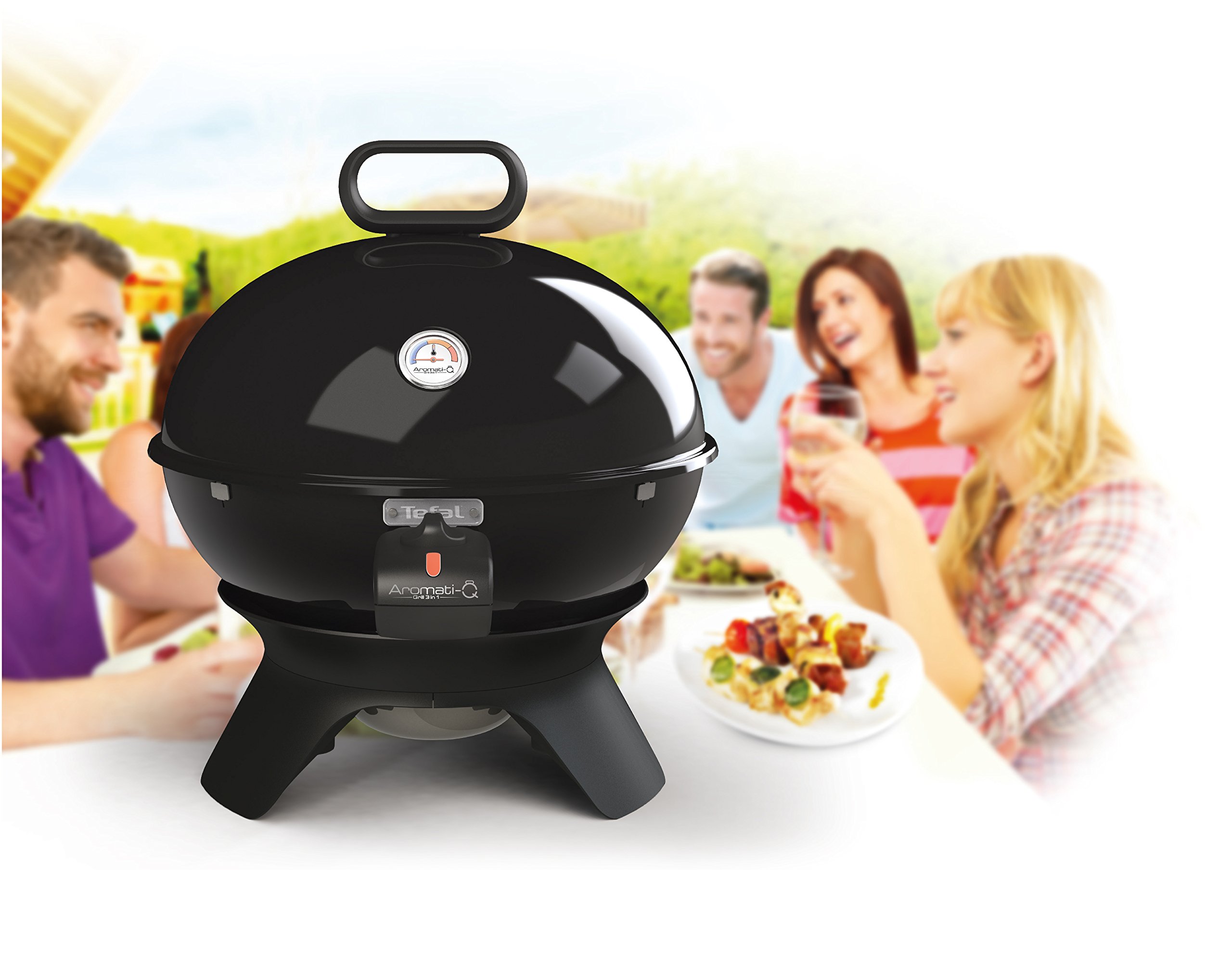 Tefal BG9108 Aromati-Q 3 en 1, Boule électrique de Barbecue pour Griller, rôtir et Fumer, Version de Table