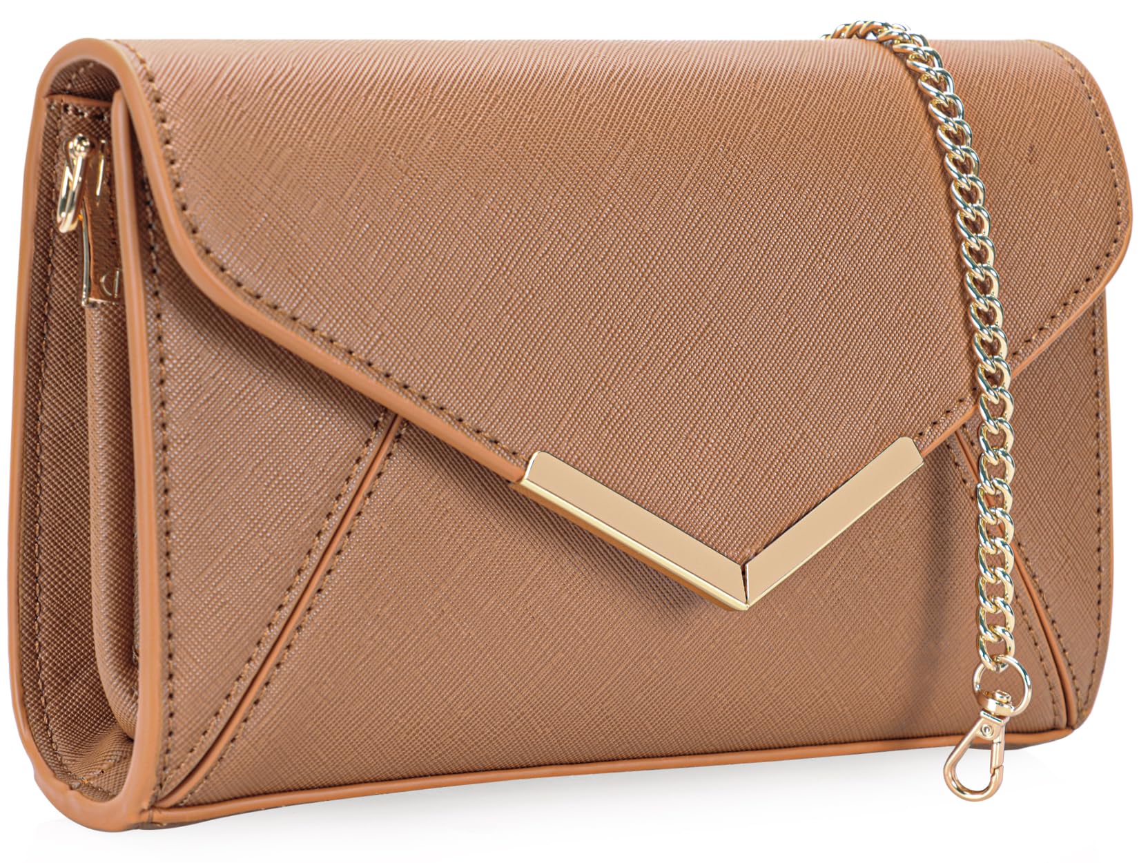 DEXMAY Women Envelope Clutch Faux Saffiano Leather Evening Handbag Foldover Clutch Bag Formal Dressy Purse