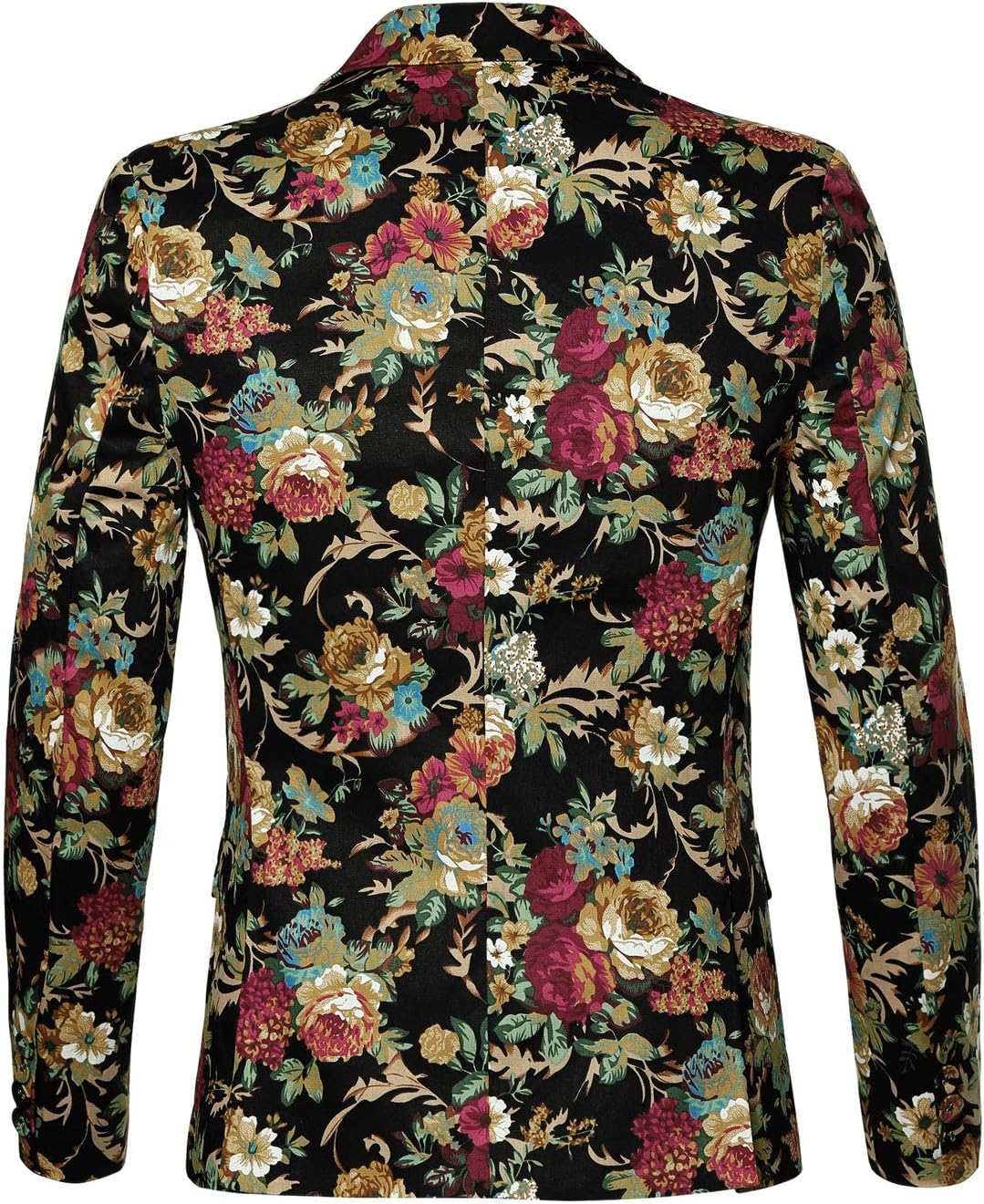 uxcell Men's Suit Blazer Slim Fit Floral Printed One Button Prom Jacket Sport Coat - Image 6