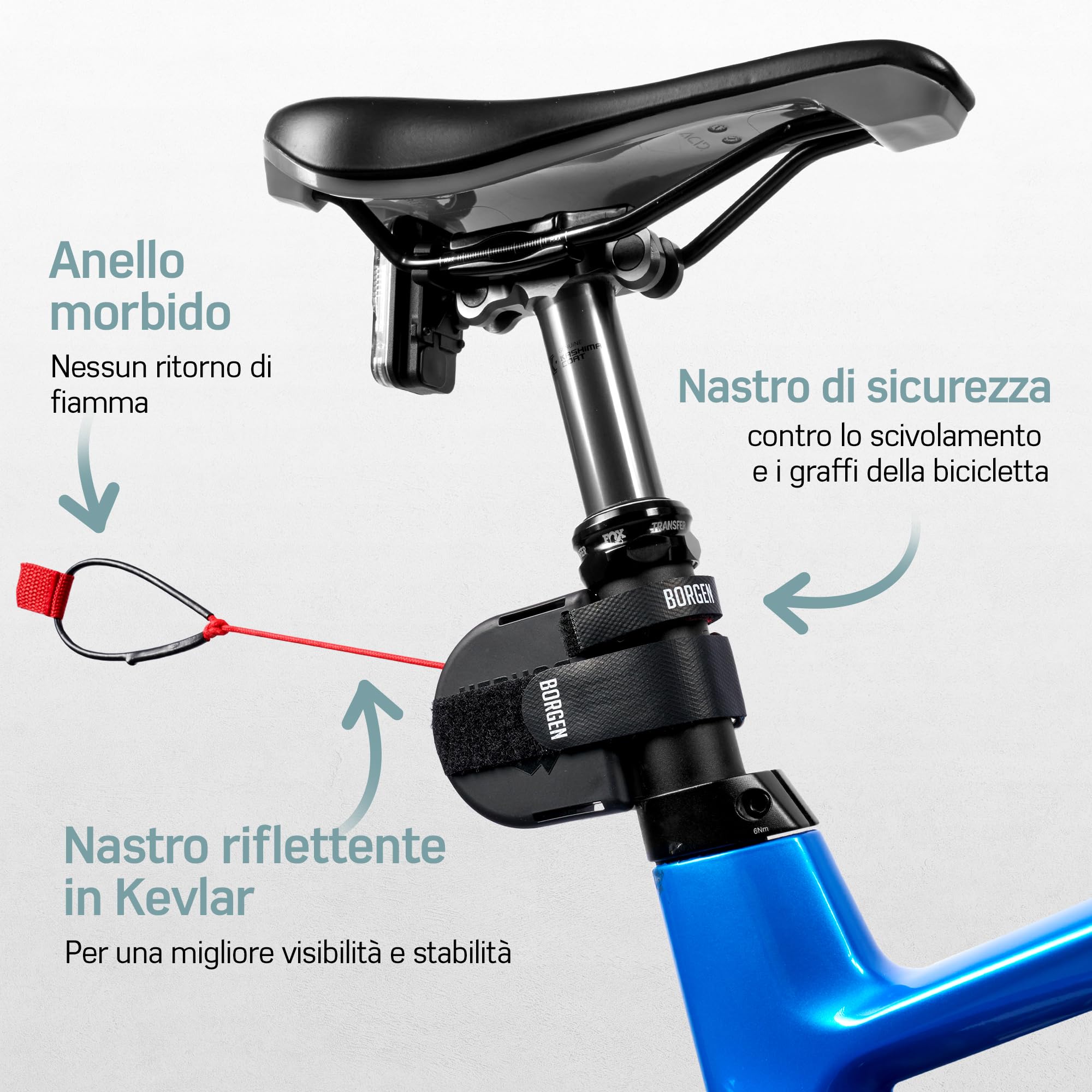 Corda da traino per bicicletta Borgen, portata 120 kg, per bambini e adulti