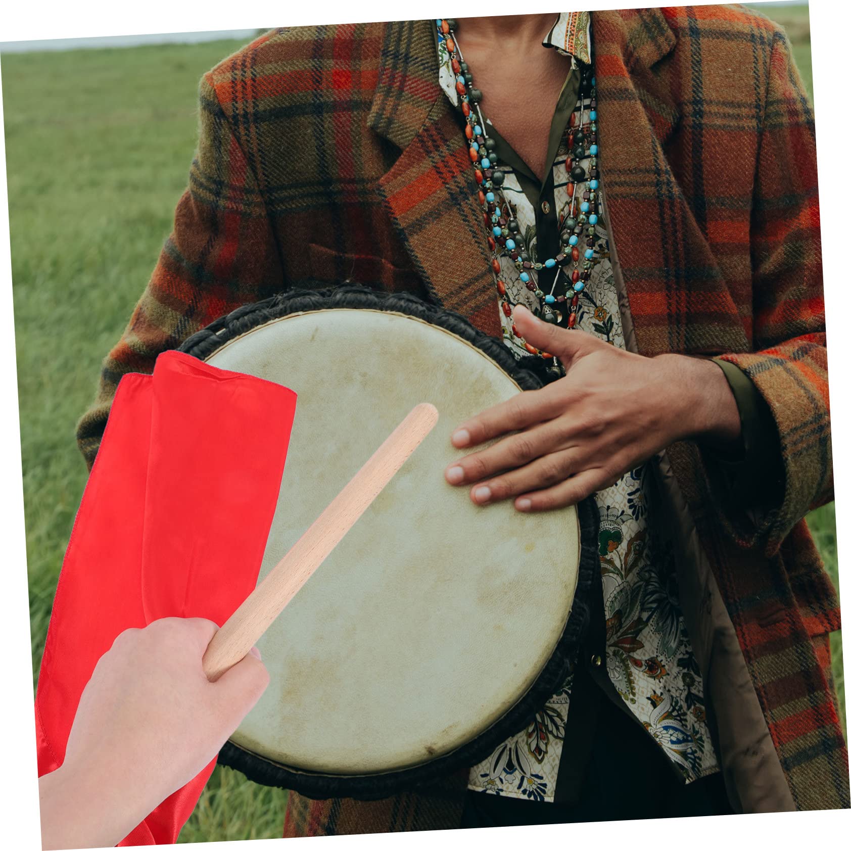 BESPORTBLE 1 Pair Waist Drum Wooden Mallets with Straps Lightweight Percussion Drumsticks for Stage Performance for Various Genres and Playing Styles Comfortable Slip Grip