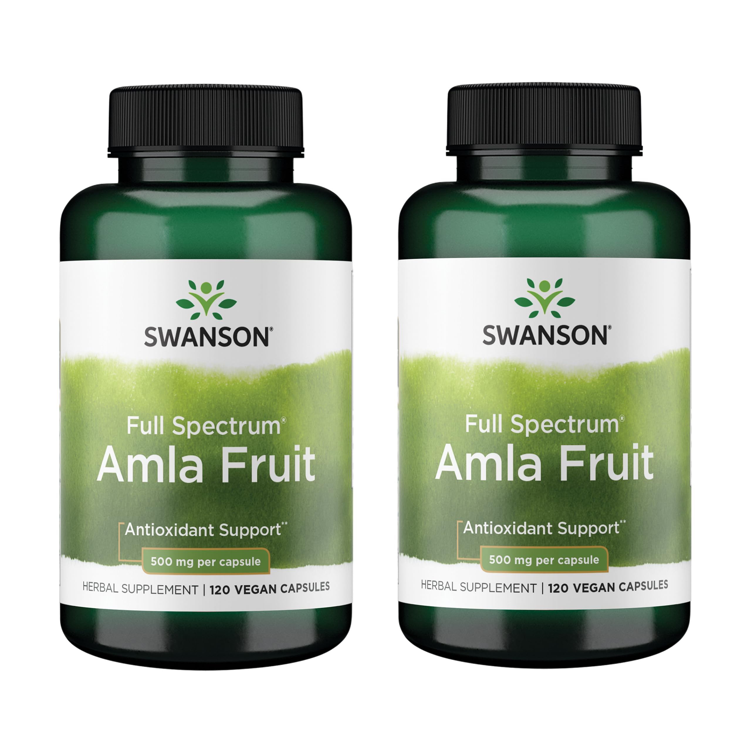 Swanson Full Spectrum Amla Fruit (Indian Gooseberry)-Ayurvedic Herbal Supplement Promoting Vitality & Energy Support-Packed with Phytonutrients to Support Wellness-(120 Capsules, 500mg Each) (2 Pack)