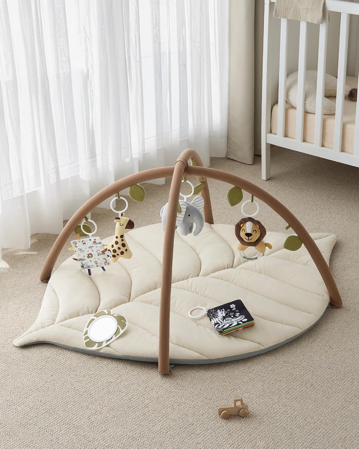 Blissful Diary Baby Play Gym, Baby Activity Mat Met 6 Verwijderbare Speelgoed, Eenvoudig Te Installeren En Reinigen, Essentieel Babypakket, Boho Oceaan