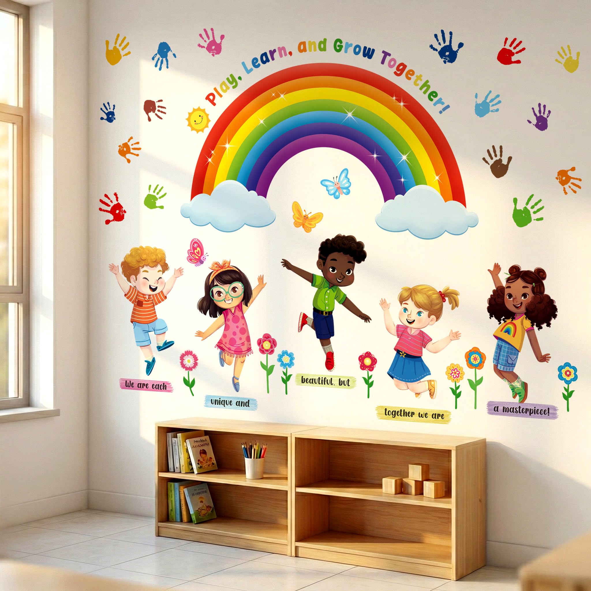 Decowall Play Corner Kids Wall Stickers Removable Fun Learning Decals For Nursery Bedroom Study Room Playroom Decor (Sg2-2508)
