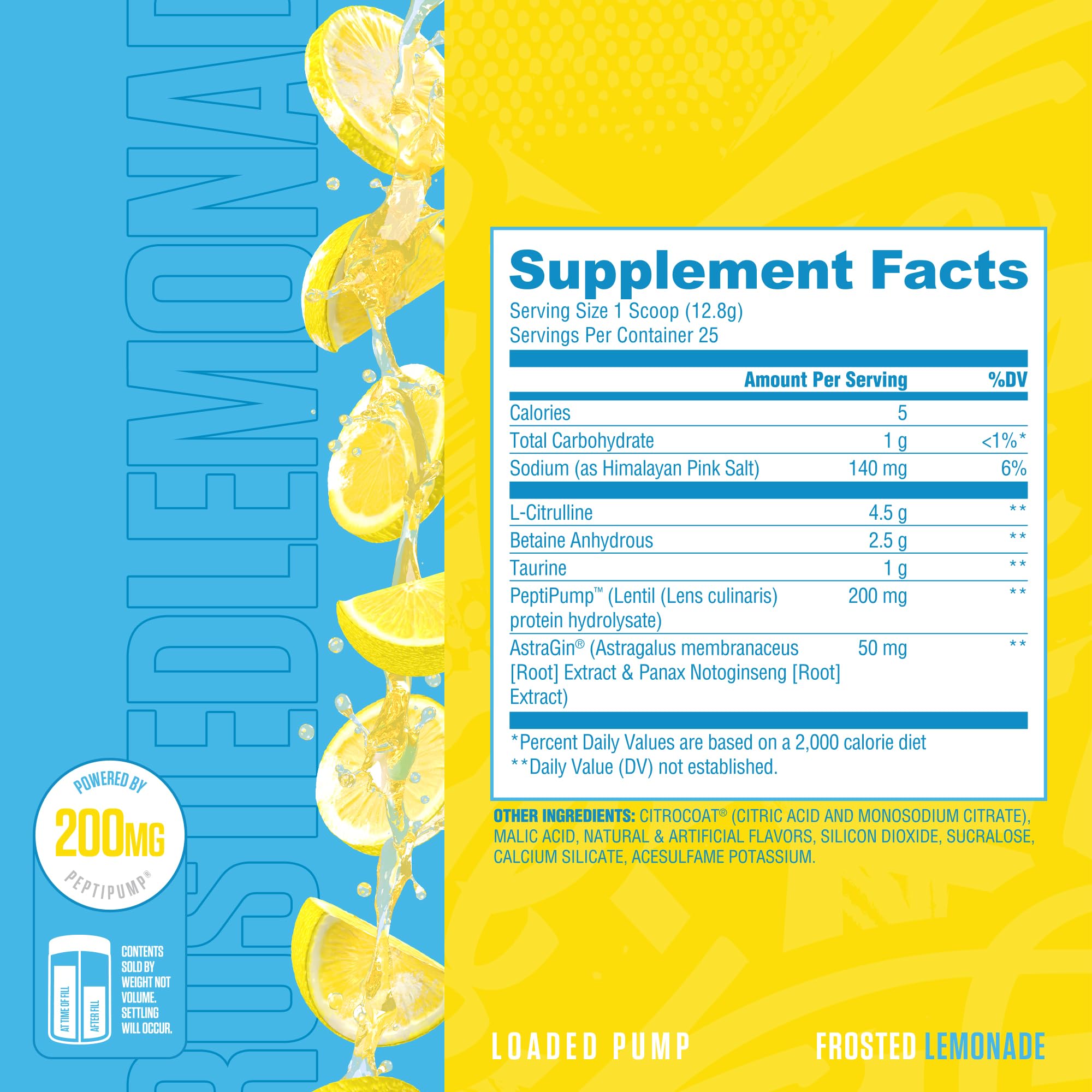 Ryse Loaded Pump Pre Workout Powder - Frosted Lemonade - No Caffeine Stimulant Free Formula for Pump, Power & Endurance - L-Citrulline, PeptiPump, Betaine Anhydrous, Taurine & AstraGin - 25 Servings — Amazon image 2