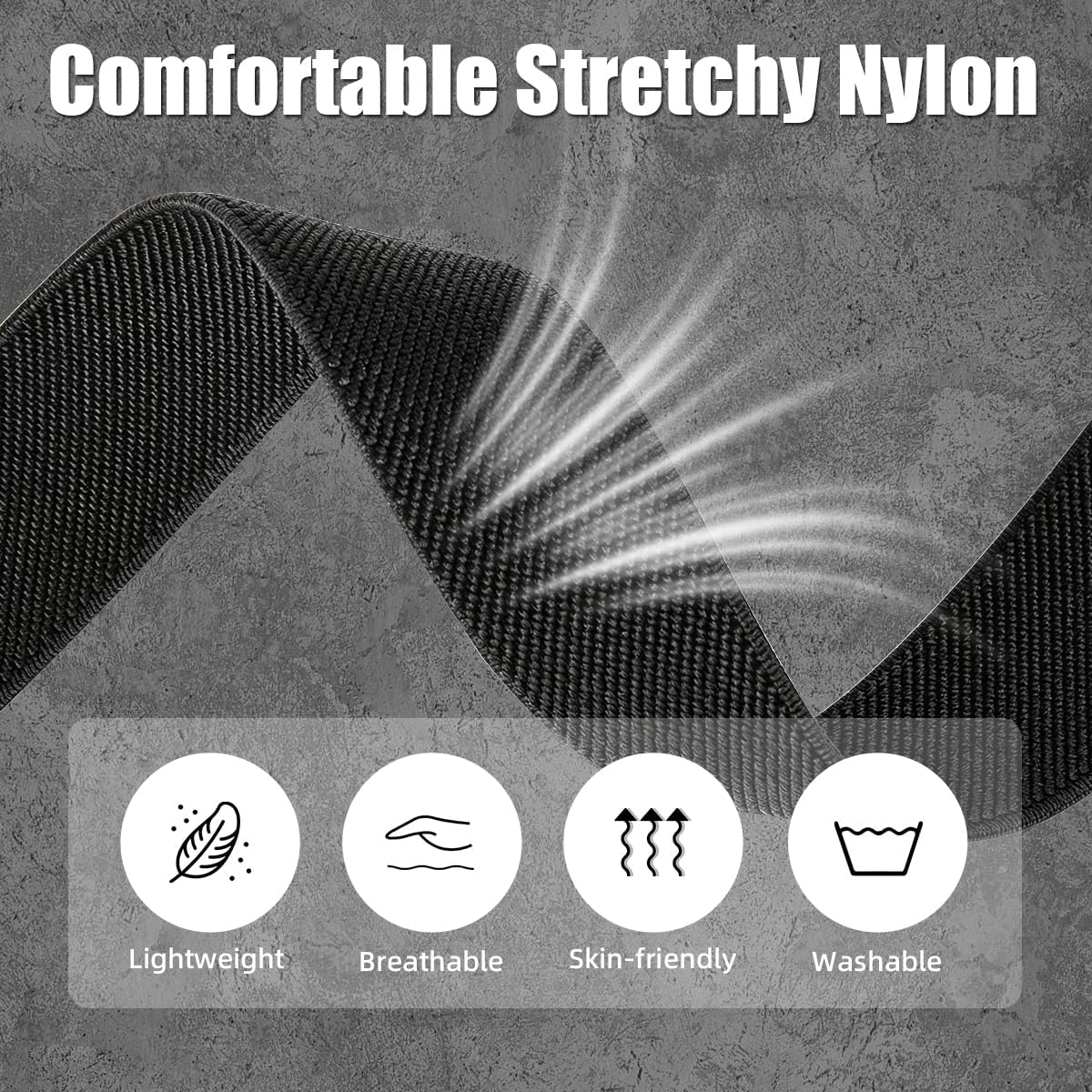 Nylon Bicep Band Compatible for Google Fitbit Air Active Band - Adjustable Stretchy Arm Strap Replacement Wristband for Fitbit Air Tracker - Lightweight Sweat-Proof Sport Armband for Women Men