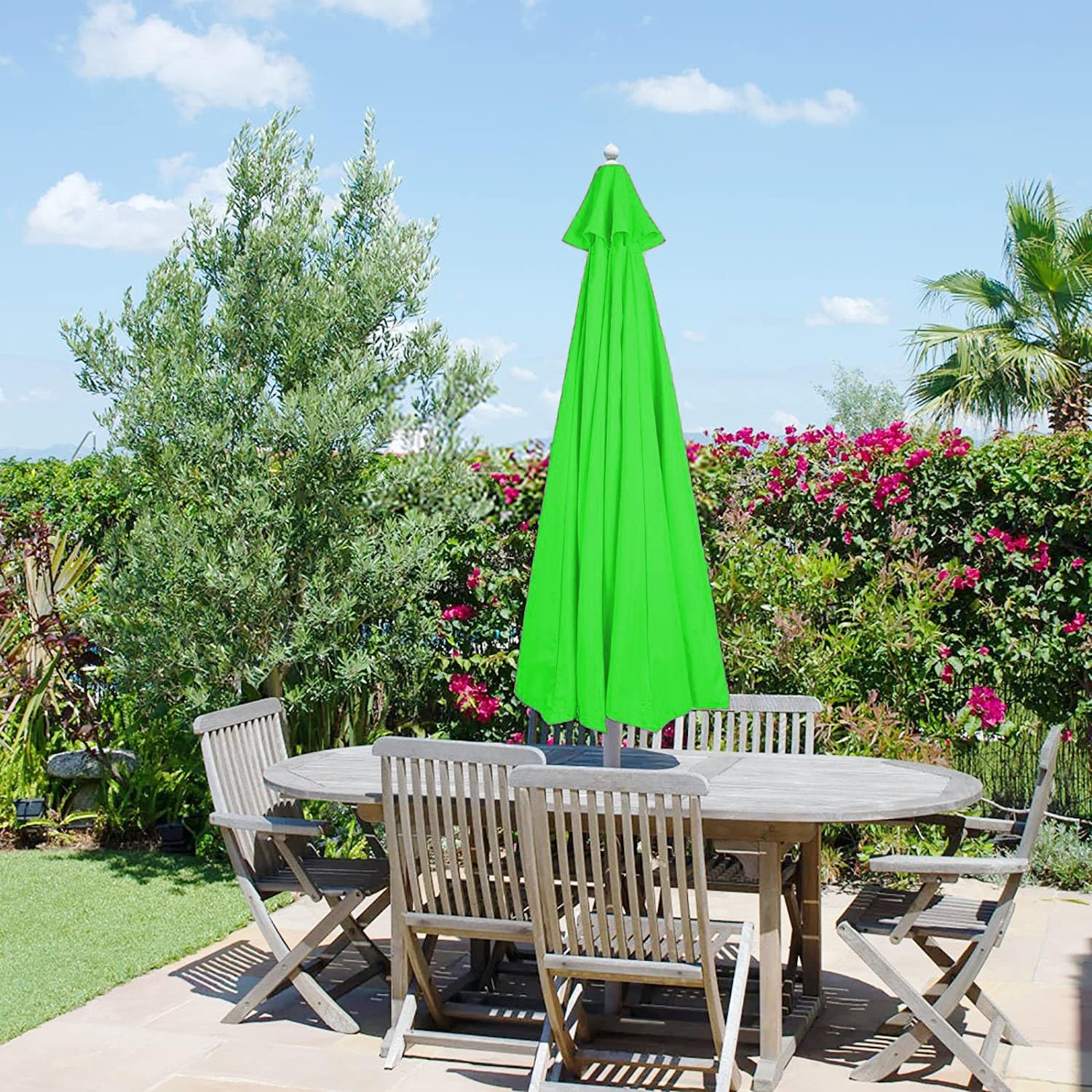Pokrowiec na parasol na patio na 6/8 żeber 2 m/2,7 m/3,0 m, wodoodporny ochraniacz na parasol ogrodowy, okrągła osłona przeciwsłoneczna, baldachim, torba do przechowywania na basen podwórko i taras