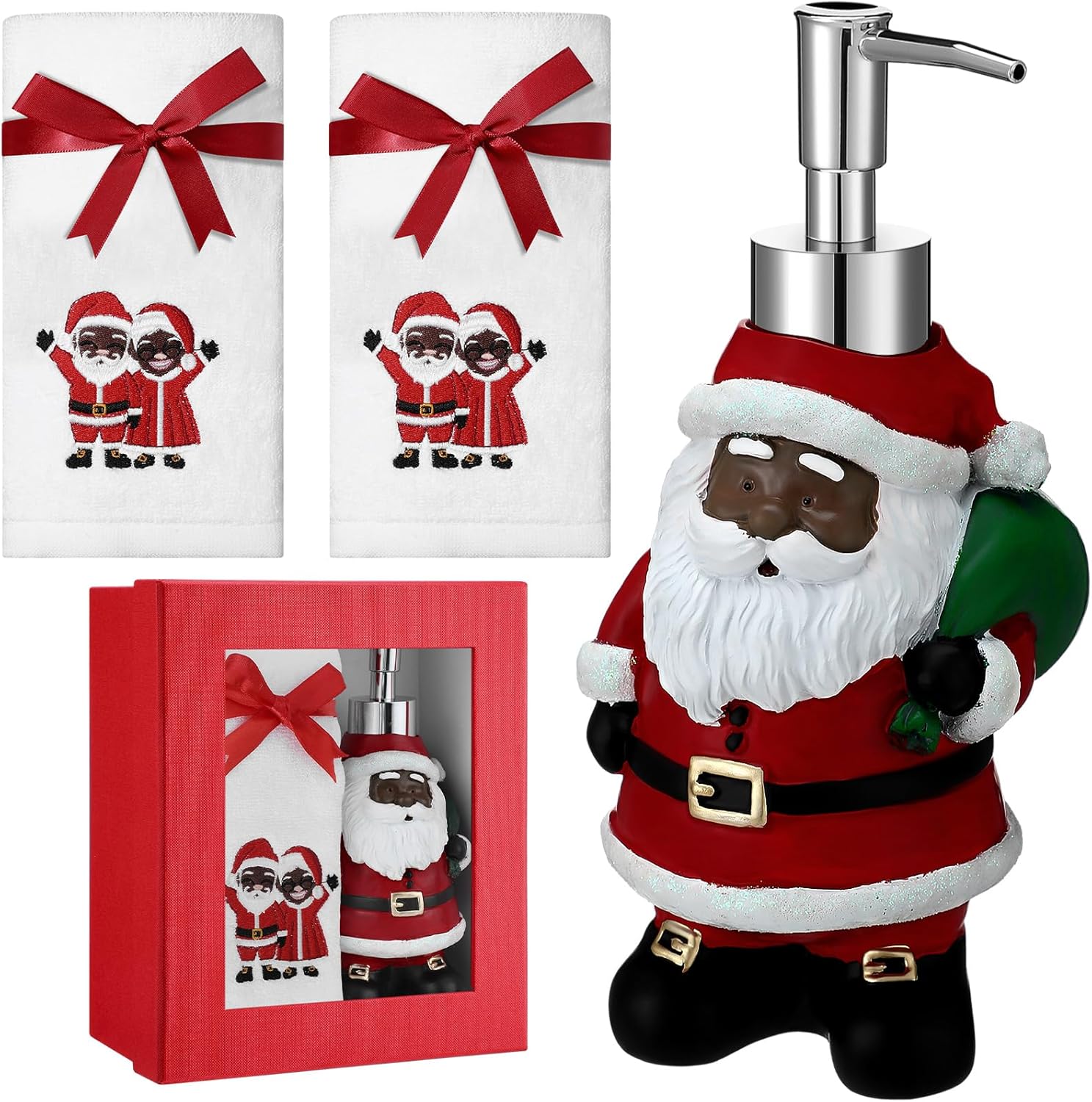 Amazon.com: Teenyyou 4 Pcs Christmas Bathroom Accessories Christmas ...