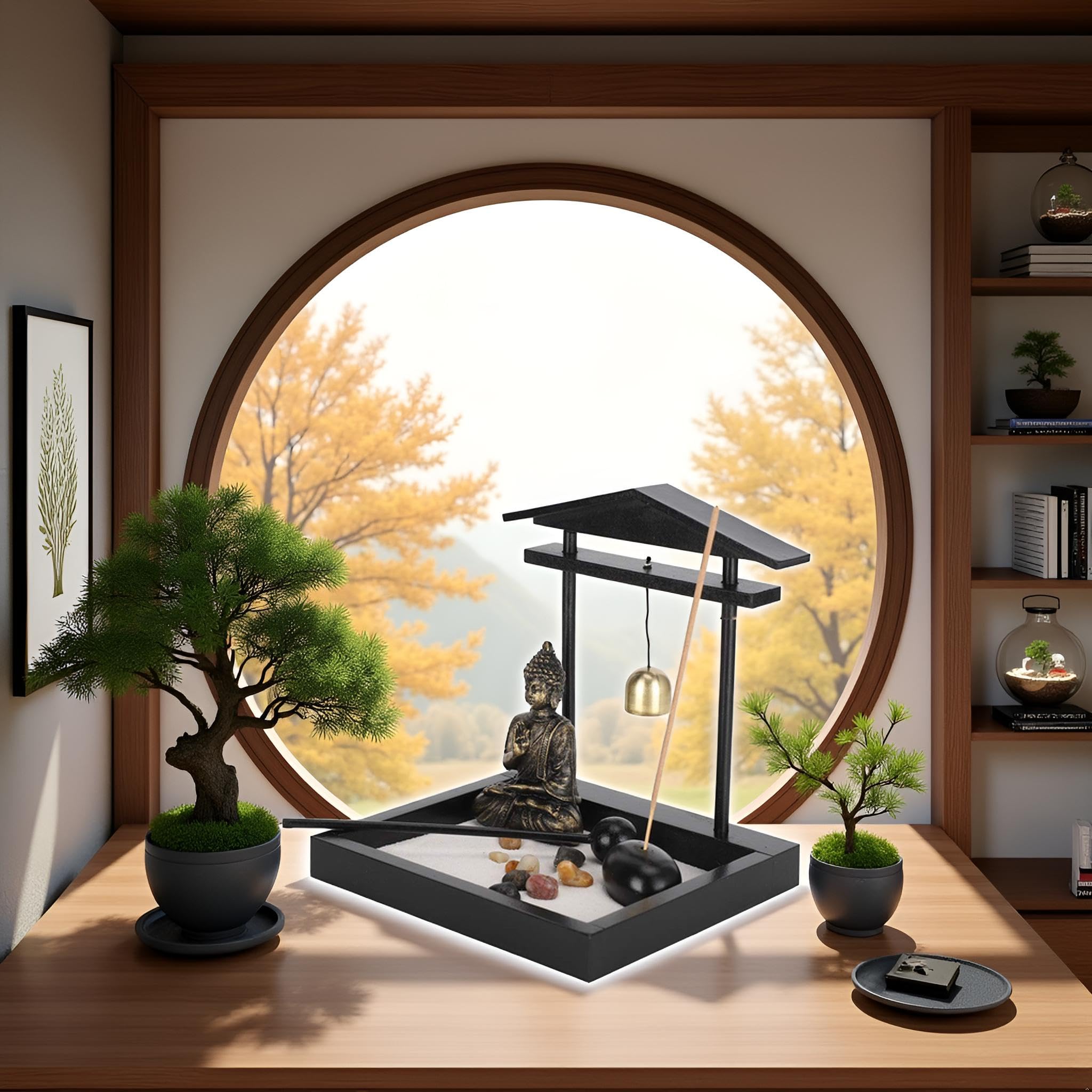 Amazon.co.jp: Pssopp Zen Garden デスクトップ 座っている仏像 お香