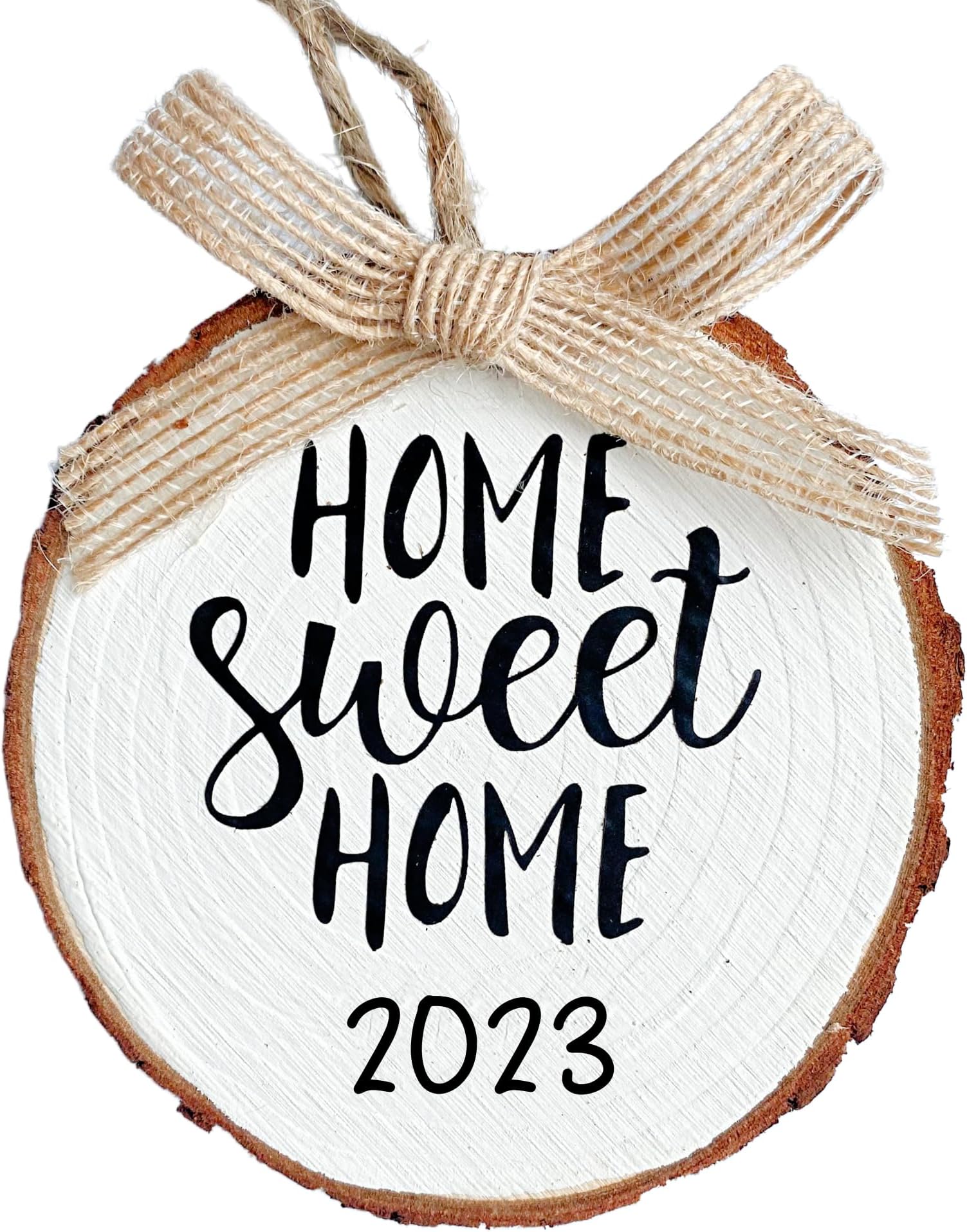 Home Sweet Home Wood Slice Ornament, Personalized New Home Gift 2024, Birch Wood Housewarming Ornament, Christmas and Birthday Decorative Keepsake