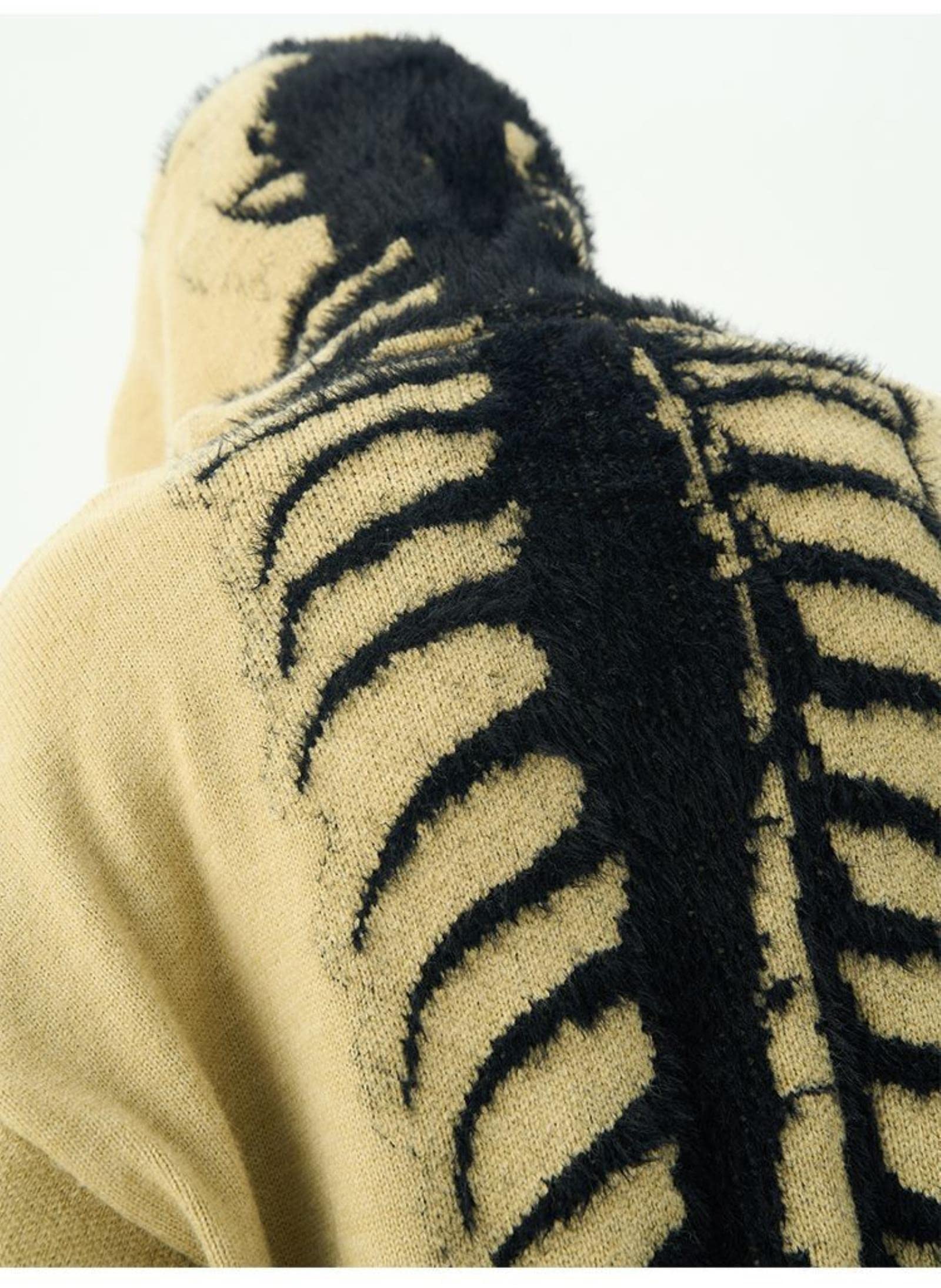 Maglione Lavorato a Maglia Hip Hop Pullover con Cappuccio da Uomo Felpe con Cappuccio da Uomo Punk Goth Harajuku Abbigliamento da Uomo Allentato Streetwear Giapponese